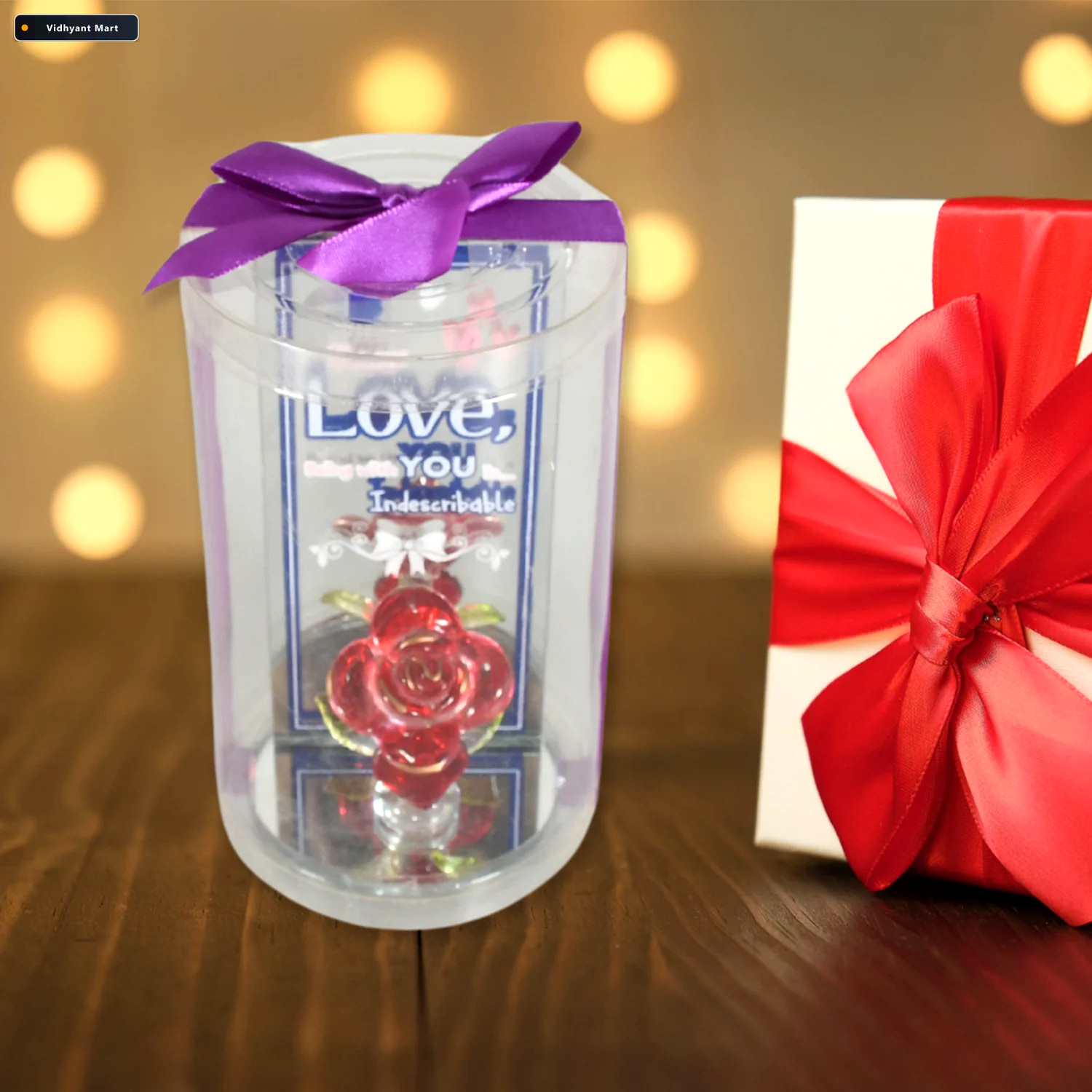 Vidhyant Mart Rose Showpiece Romantic Gift Home Decor For Couple 4