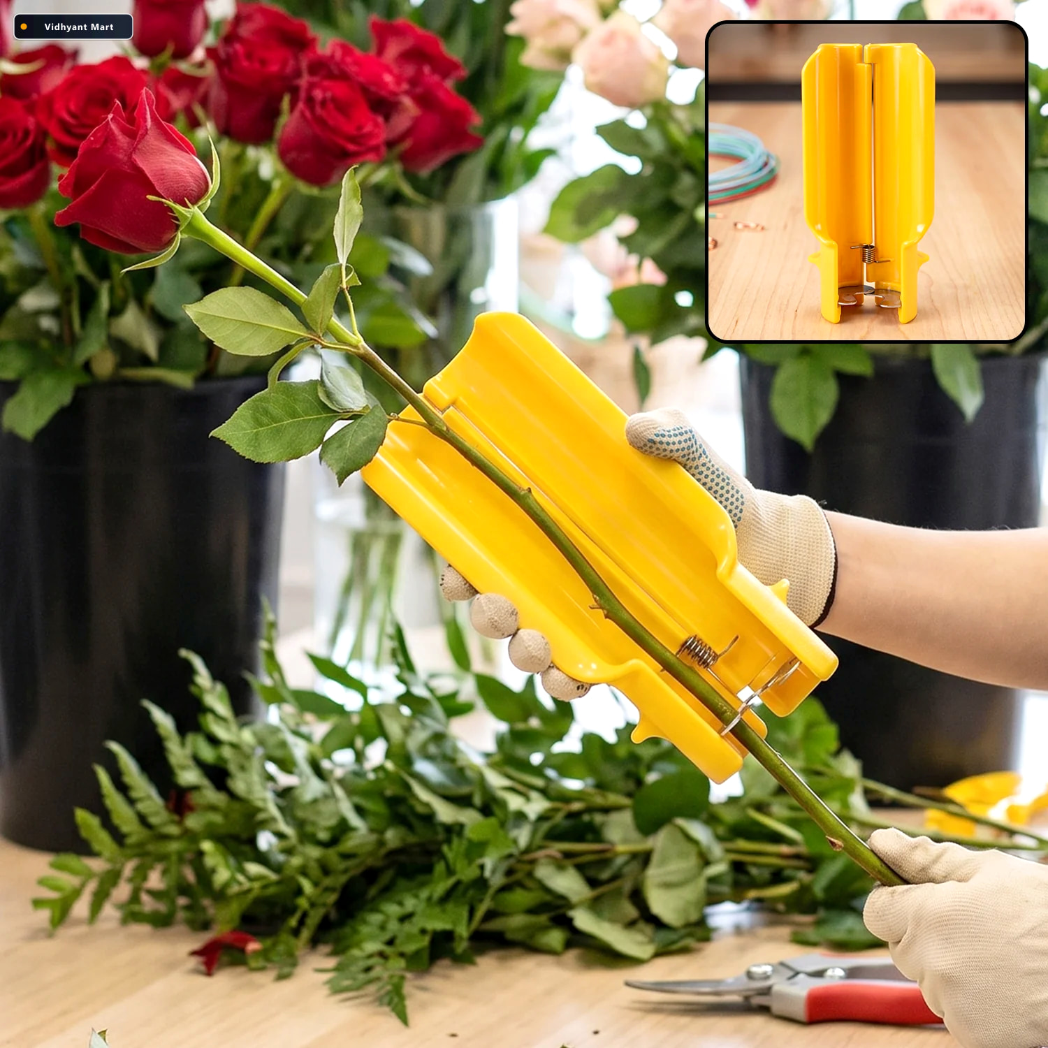 Vidhyant Mart Rose Thorn Stripper Tool Plastic Flower Stem Leaf 1