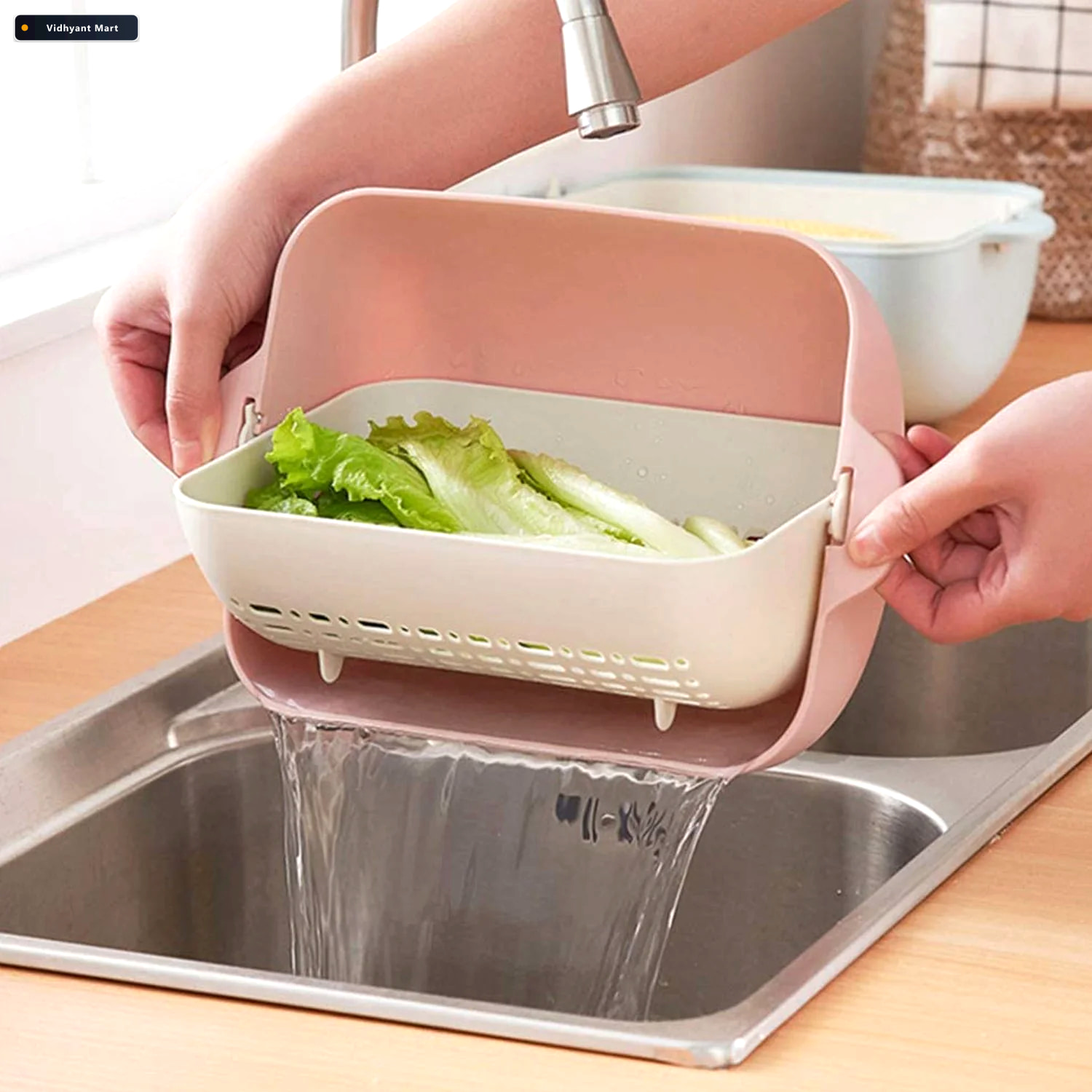 Vidhyant Mart Rotatable Strainer Basket Bpa Free Double Layer Va 1