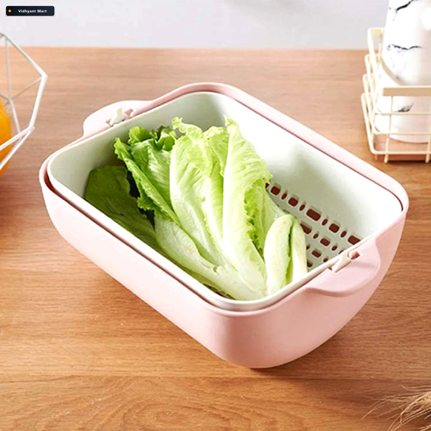 Vidhyant Mart Rotatable Strainer Basket Bpa Free Double Layer Va 2