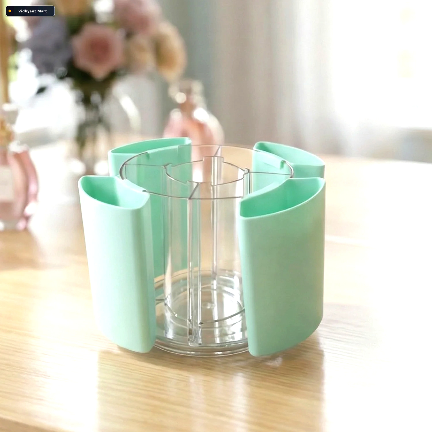 Vidhyant Mart Rotating Pen Holder 5 Compartment Desk Organizer S 3