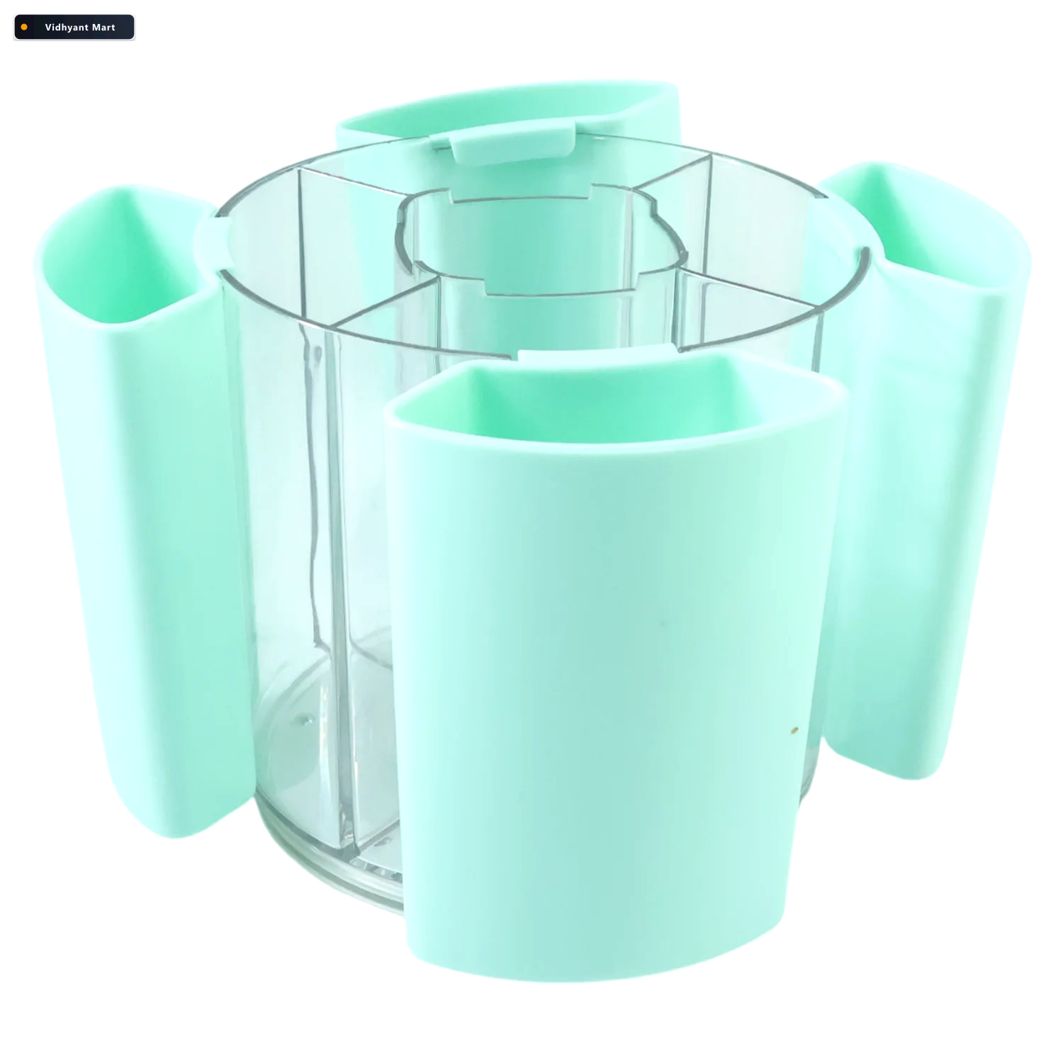 Vidhyant Mart Rotating Pen Holder 5 Compartment Desk Organizer S 4