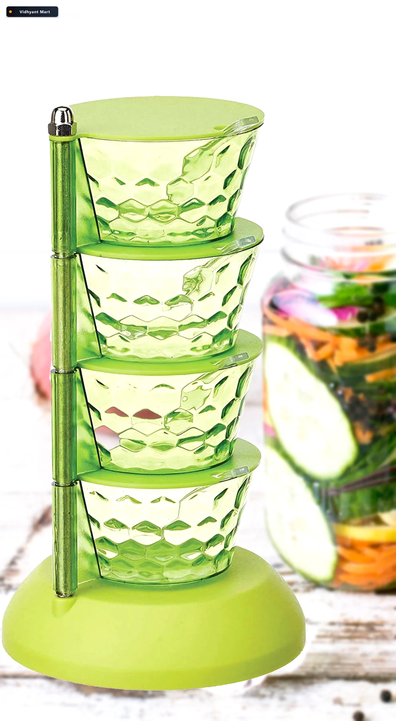 Vidhyant Mart Rotating Pickle Rack 4 In 1 Multipurpose Kitchen S 4
