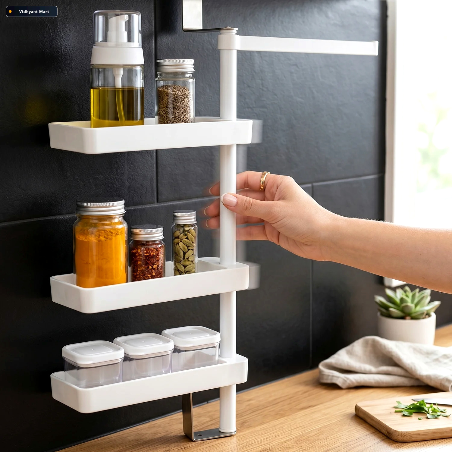 Vidhyant Mart Rotating Storage Rack 4 Tier Multipurpose Organize 2