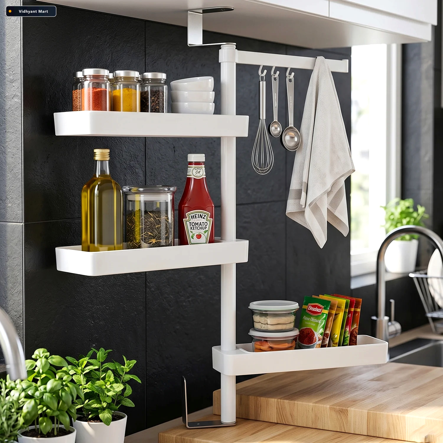Vidhyant Mart Rotating Storage Rack 4 Tier Multipurpose Organize 4