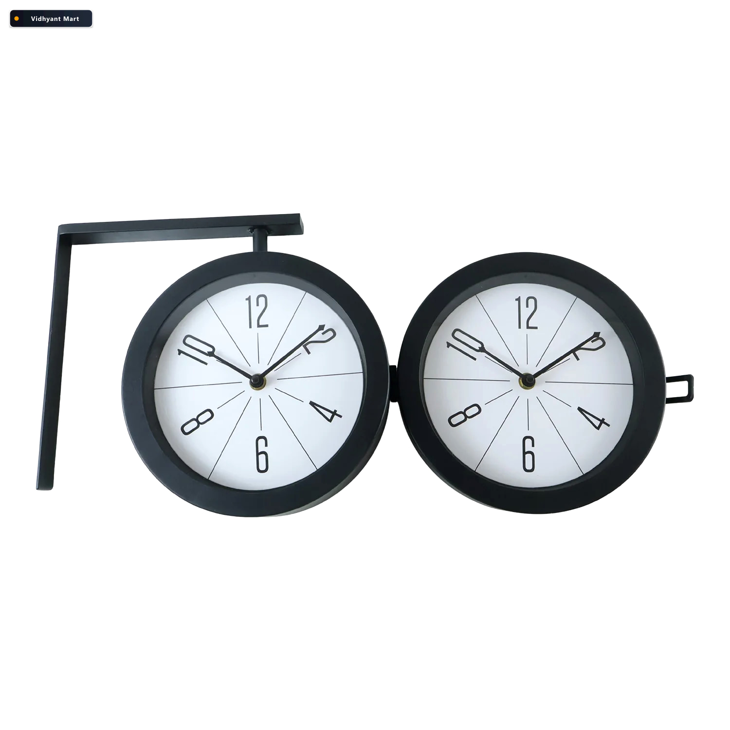 Vidhyant Mart Round Double Sided Wall Clock Vintage Station Styl 4