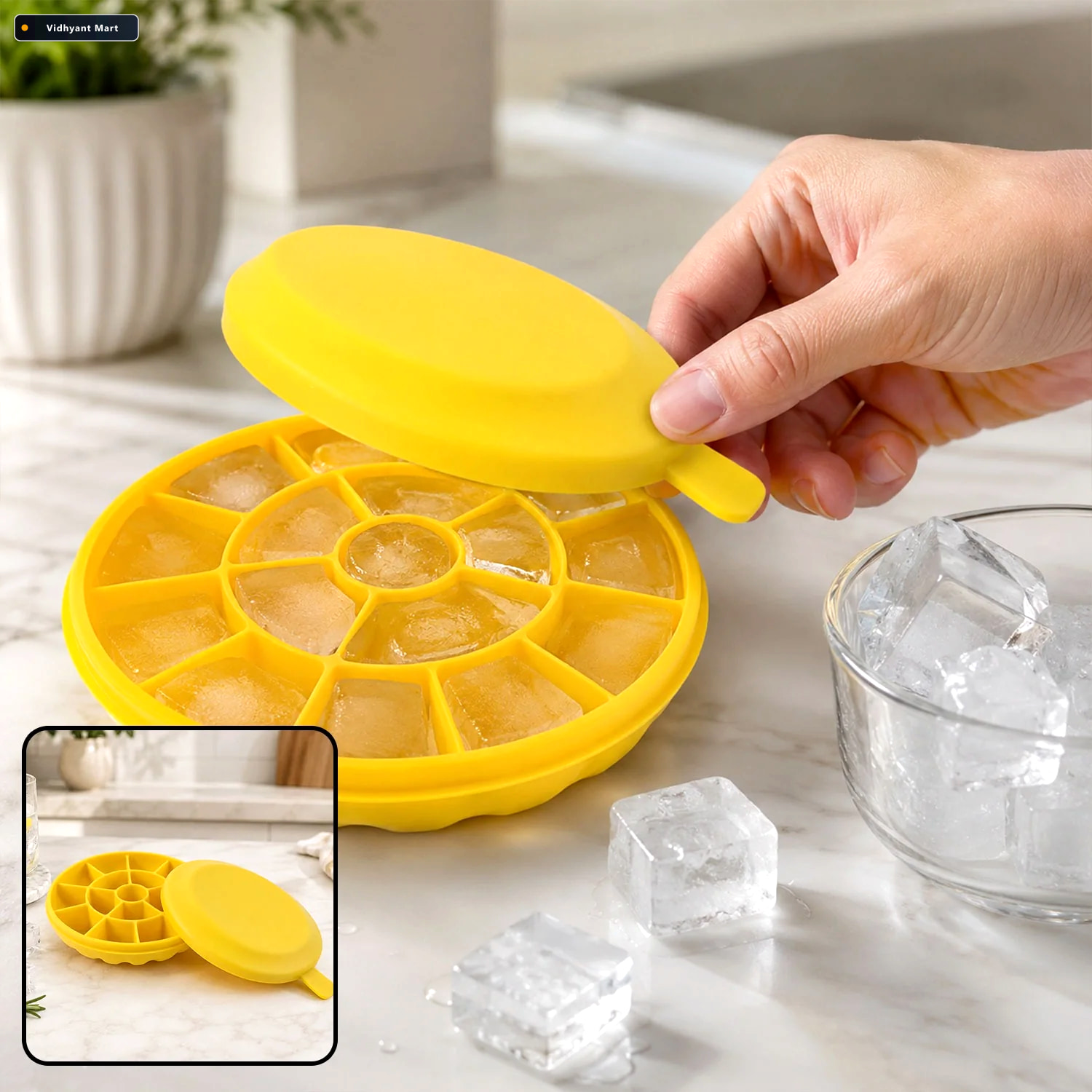 Vidhyant Mart Round Easy Release Ice Cube Tray With Lid 1