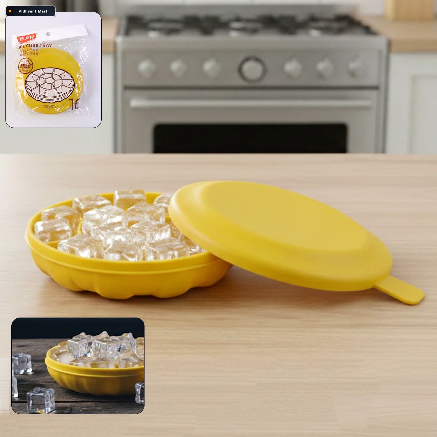 Vidhyant Mart Round Easy Release Ice Cube Tray With Lid 2