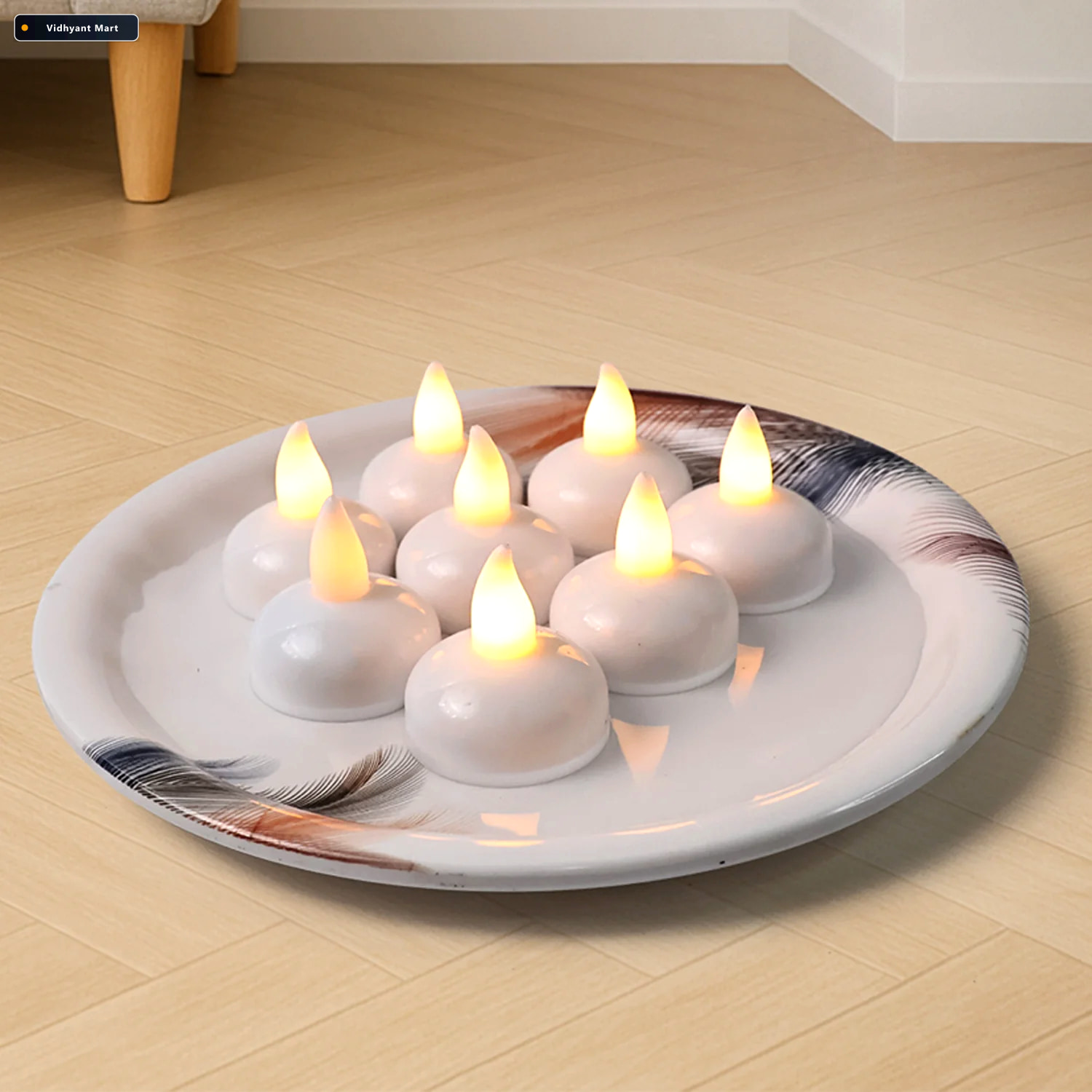 Vidhyant Mart Round Led Flameless Tealight Candles Safe Warm Glo 2
