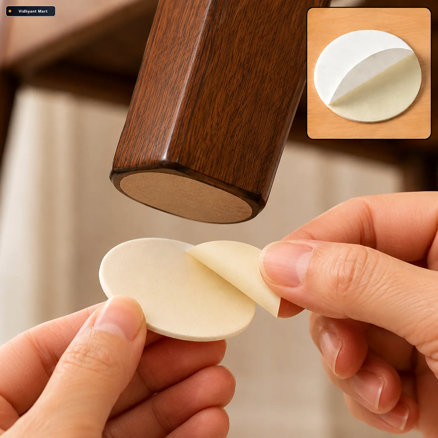 Vidhyant Mart Round Self Adhesive Furniture Protection Pad Scrat 1