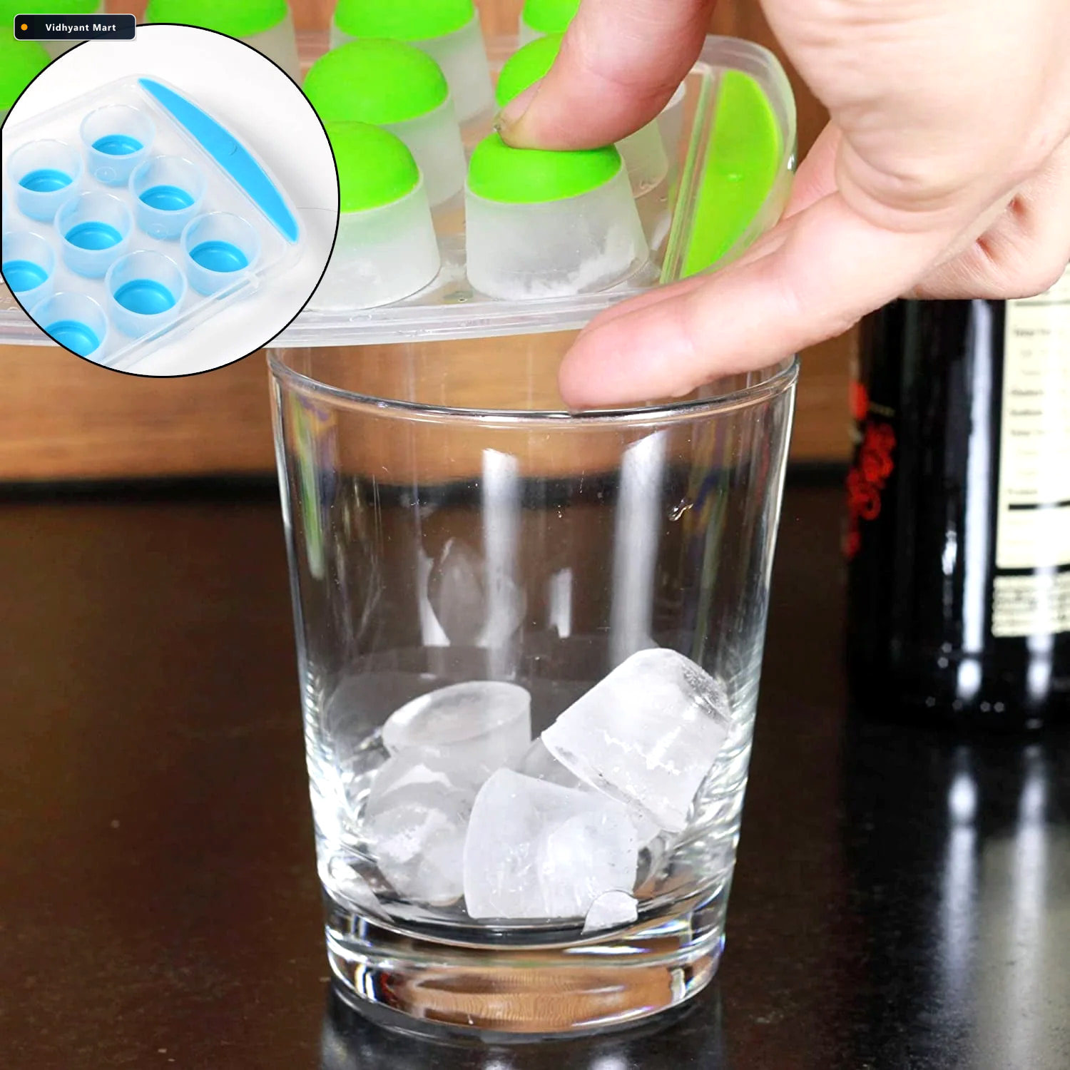Vidhyant Mart Round Silicone Ice Cube Tray Smart Push Out Mini I 1
