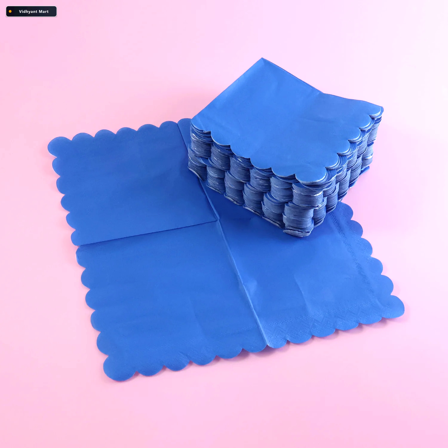 Vidhyant Mart Royal Scalloped Paper Napkins Soft 120 Pc Disposab 3