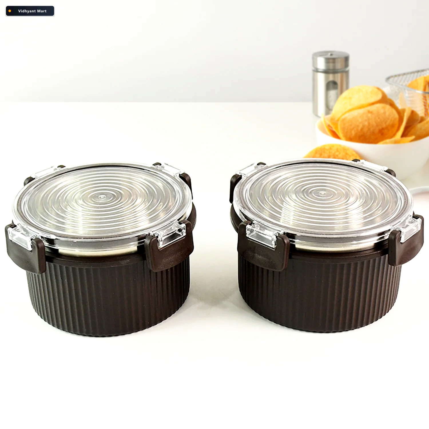 Vidhyant Mart Rustic Jar Set 2 Airtight 450ml Kitchen Storage Co 3