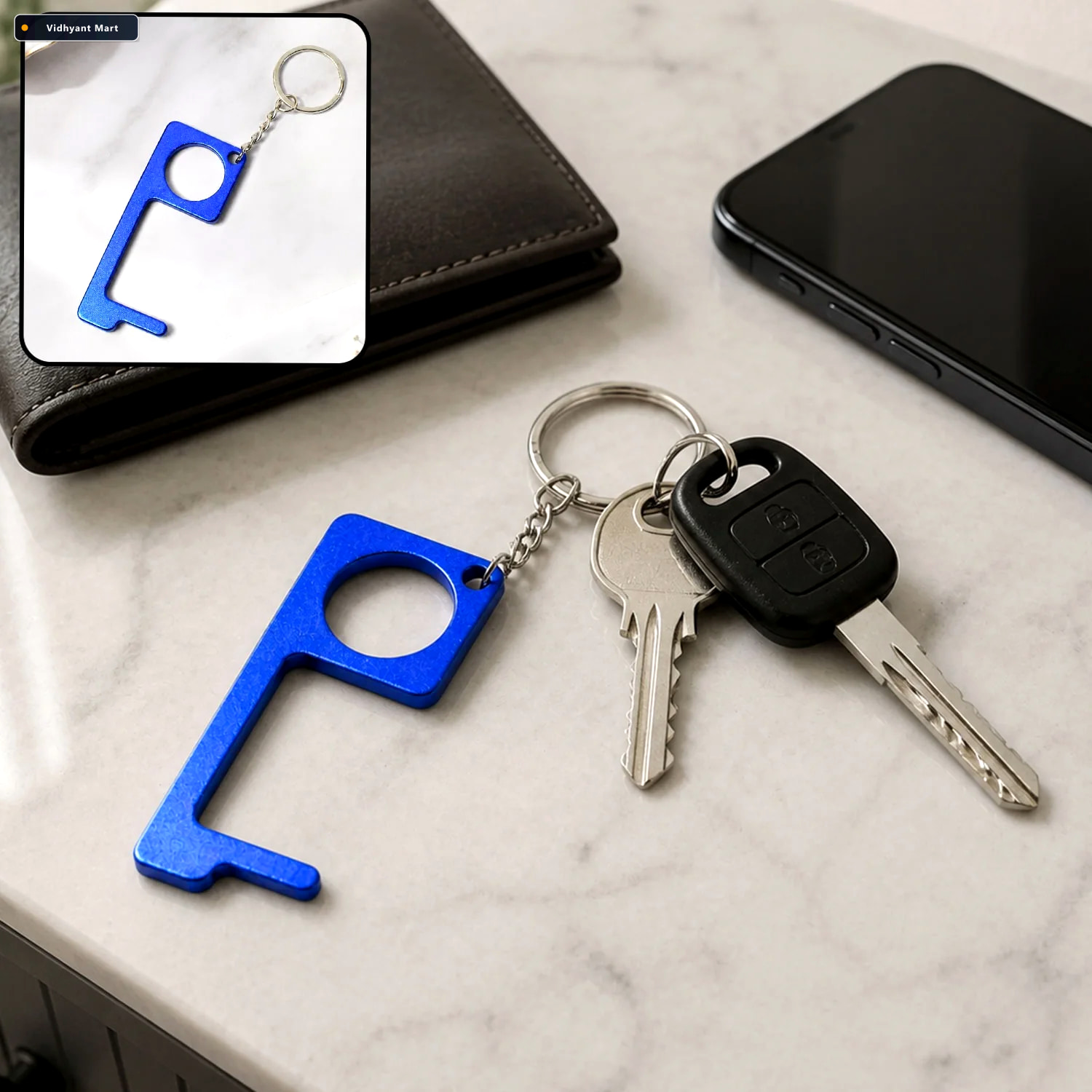 Vidhyant Mart Safe Touch Tool Keychain Metal Door Opener Styleva 1