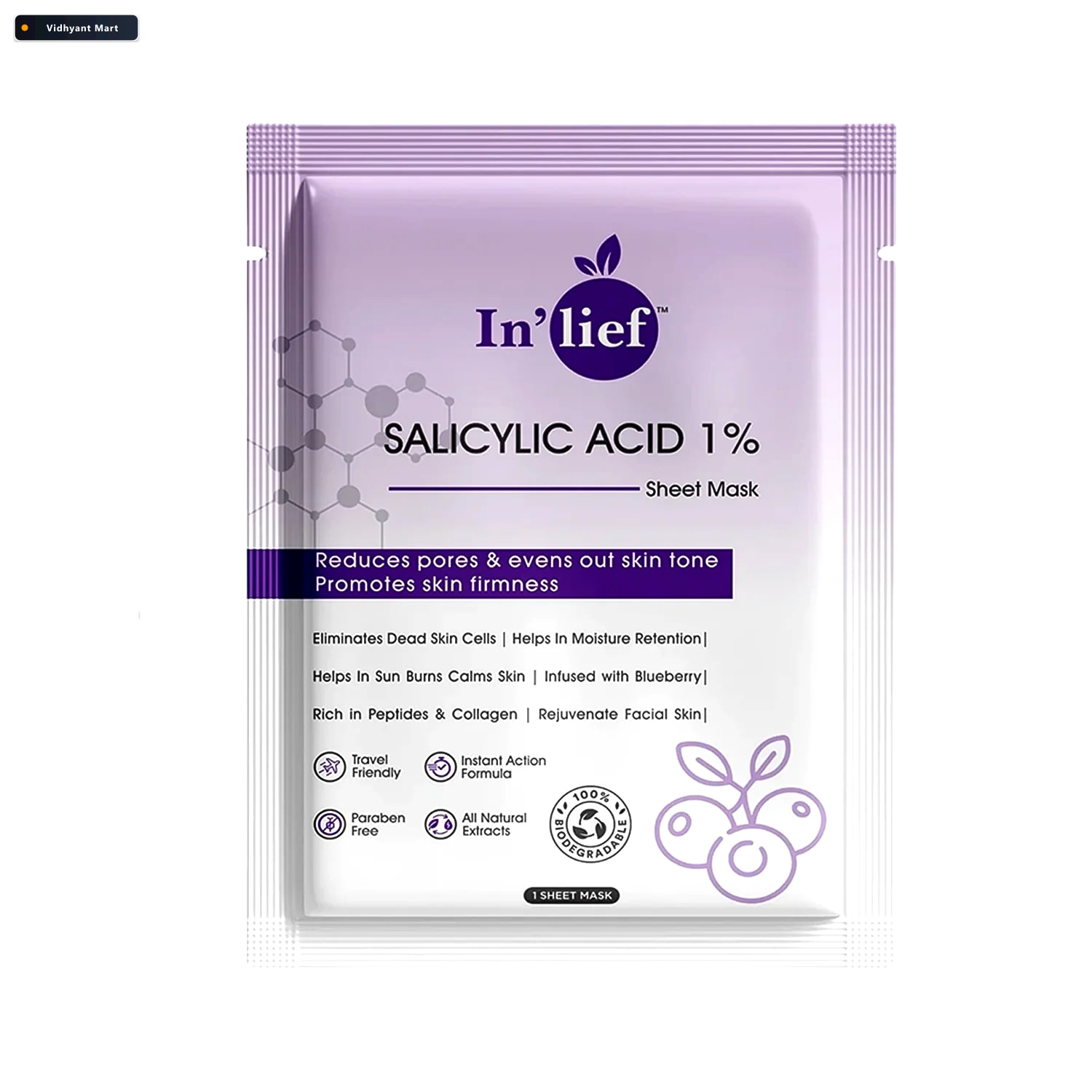 Vidhyant Mart Salicylic Acid 1 Sheet Mask Clarifies Refines Pore 4