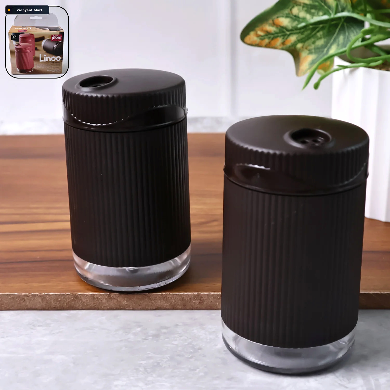 Vidhyant Mart Salt Pepper Dispenser Set Unbreakable Easy Control 1
