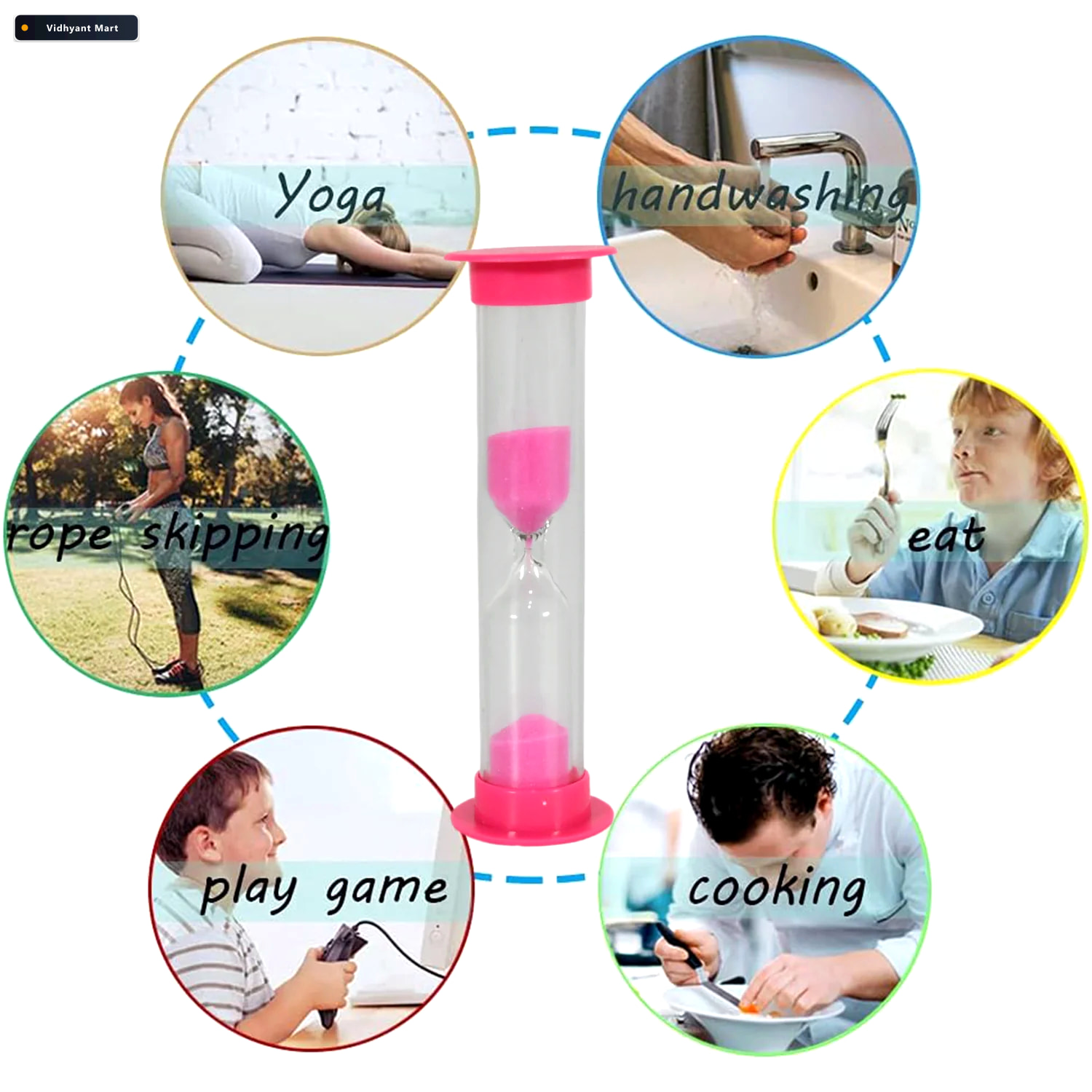 Vidhyant Mart Sand Timer 3 Minute Plastic Hourglass Set Inventiv 3