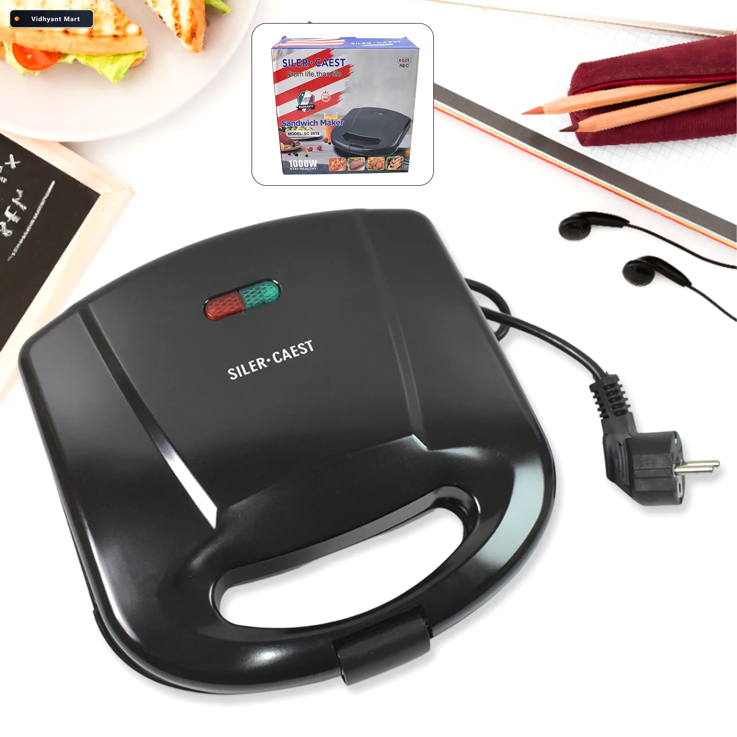 Vidhyant Mart Sandwich Maker Non Stick Plates Easy Use With Indi 1