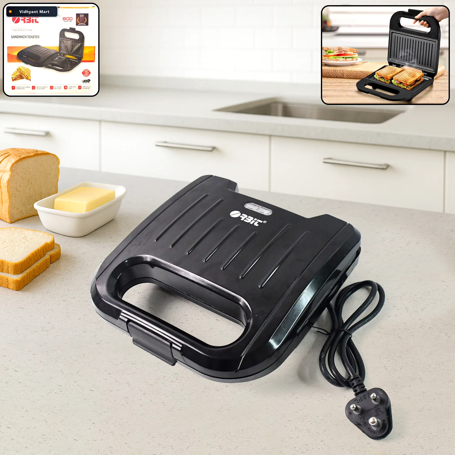 Vidhyant Mart Sandwich Toaster 800w Fast Toasting With Non Stick 1
