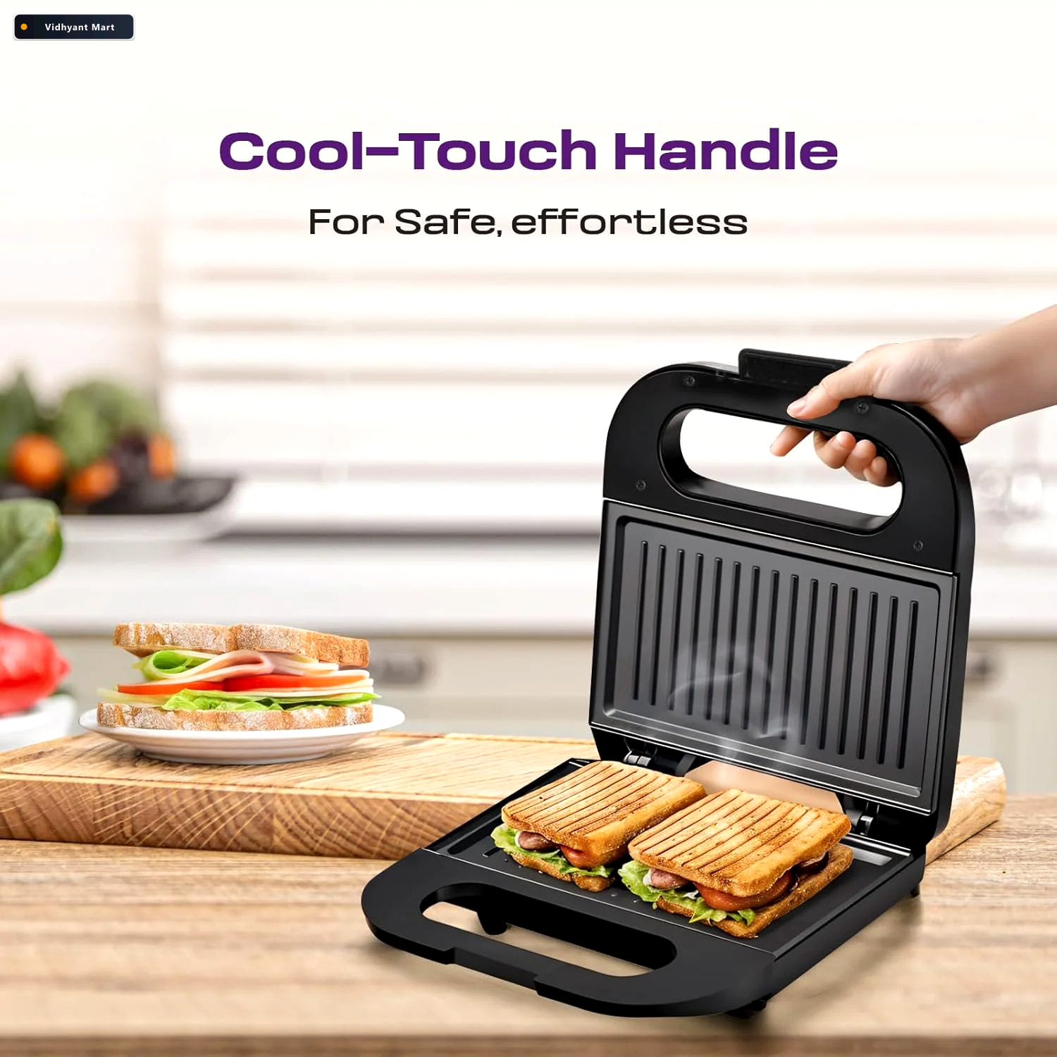 Vidhyant Mart Sandwich Toaster 800w Fast Toasting With Non Stick 2