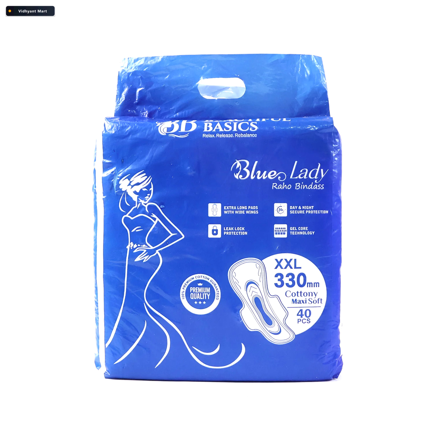 Vidhyant Mart Sanitary Pads 330mm Extra Long 40 Pack For Heavy F 4