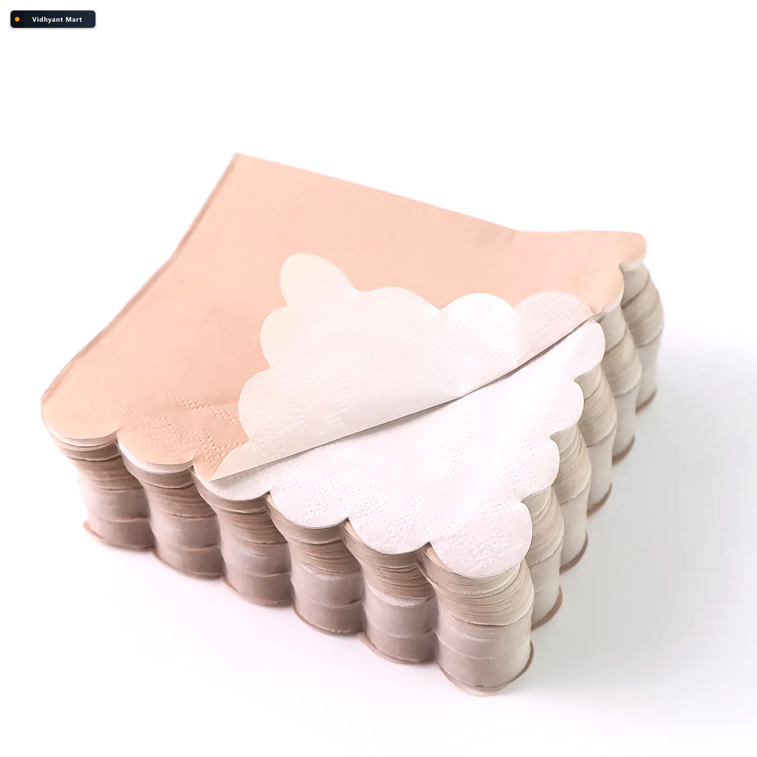 Vidhyant Mart Scalloped Edge Tissue Napkins Elegant 120 Pc 2 Ply 4
