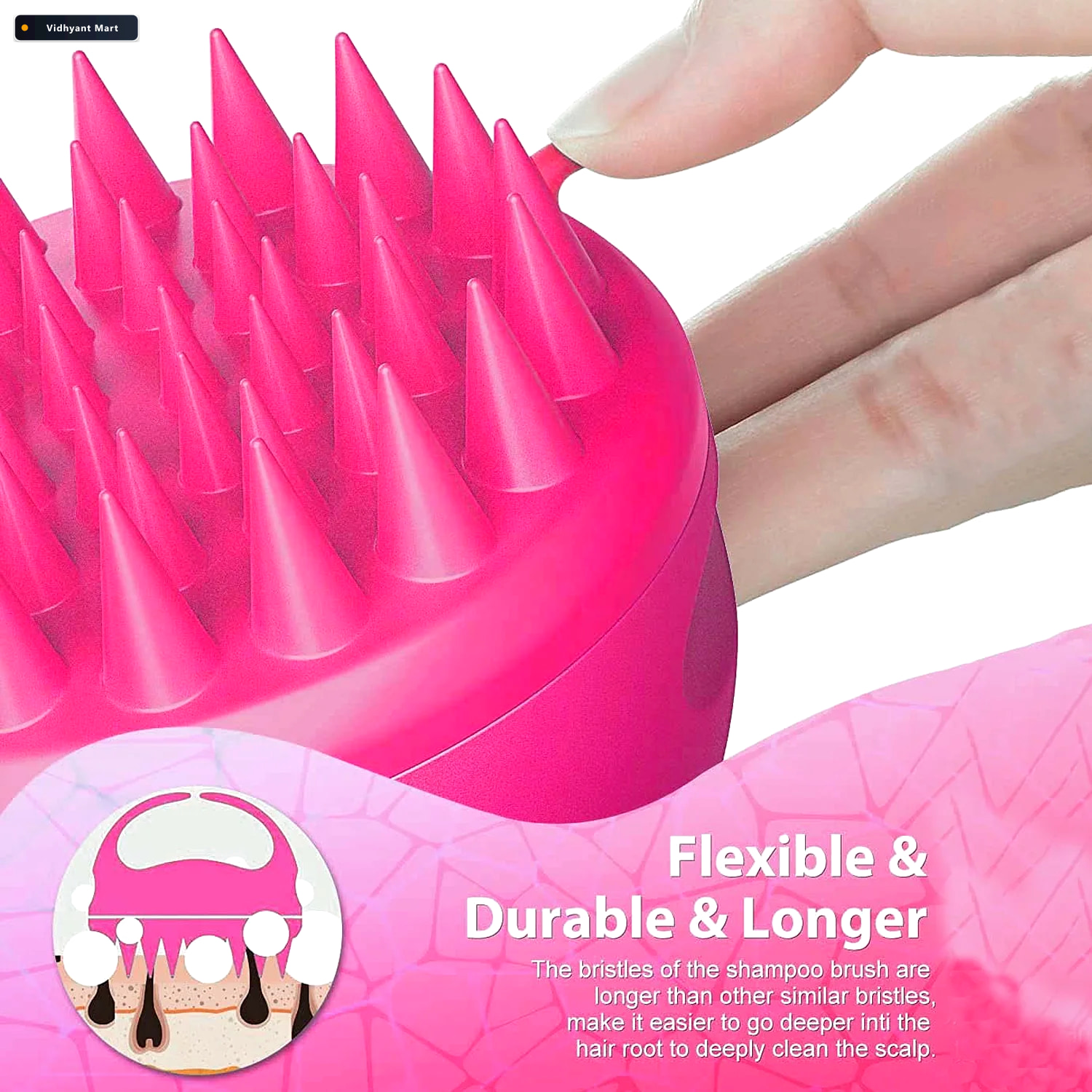 Vidhyant Mart Scalp Massager Comb Soft Silicone Brush For Hair H 1