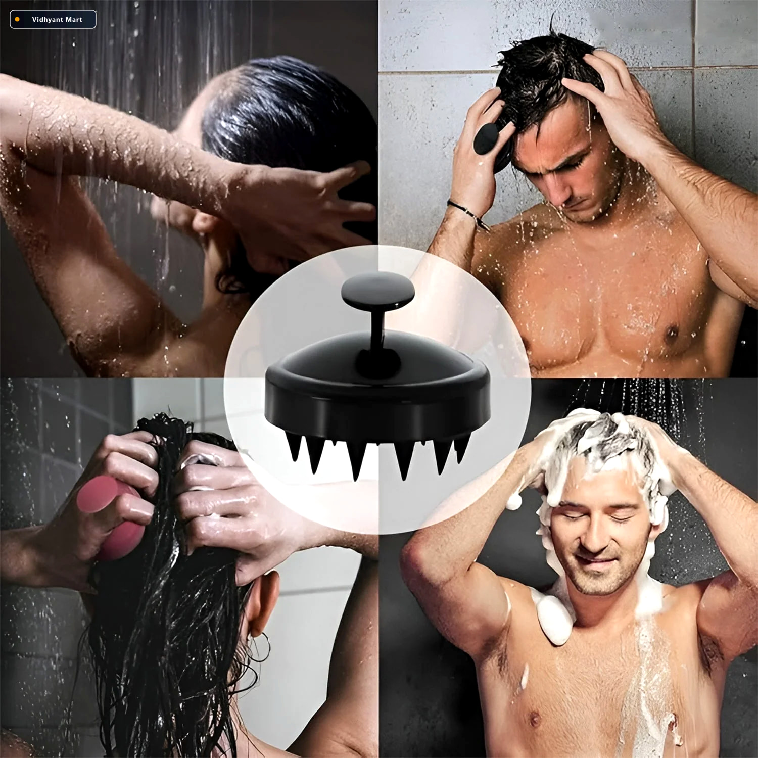Vidhyant Mart Scalp Massager Shampoo Brush Soft Silicone Bristle 2