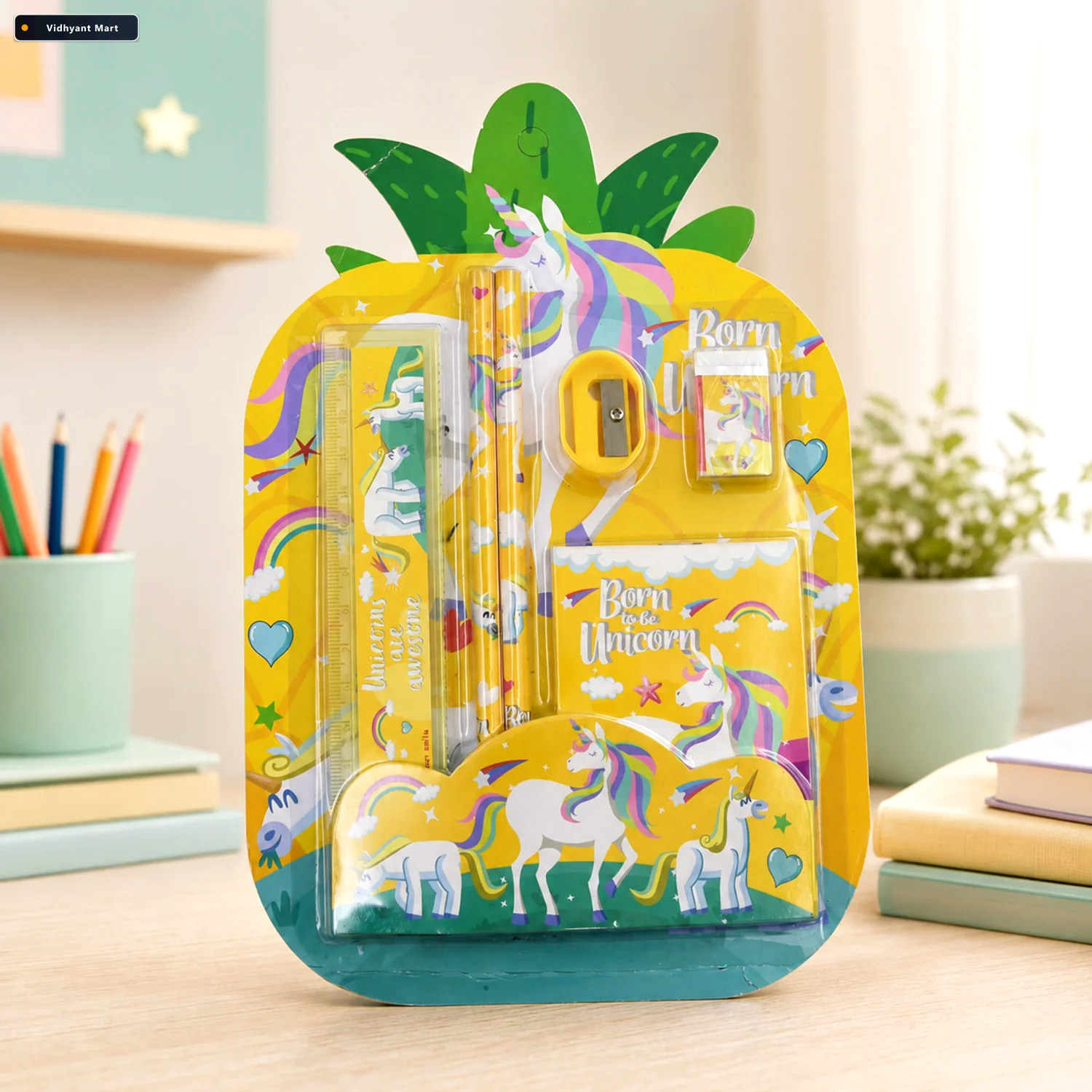Vidhyant Mart School Stationery Set 6 Pc Kit For Kids Office Vol 1