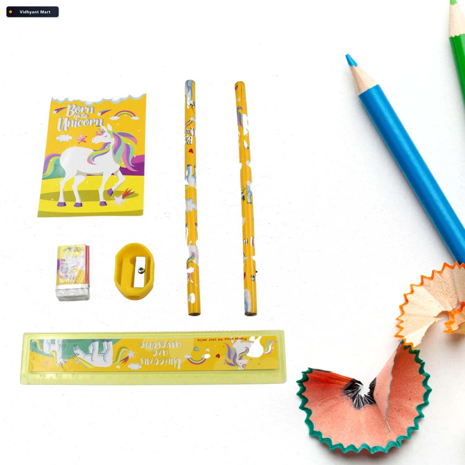 Vidhyant Mart School Stationery Set 6 Pc Kit For Kids Office Vol 2