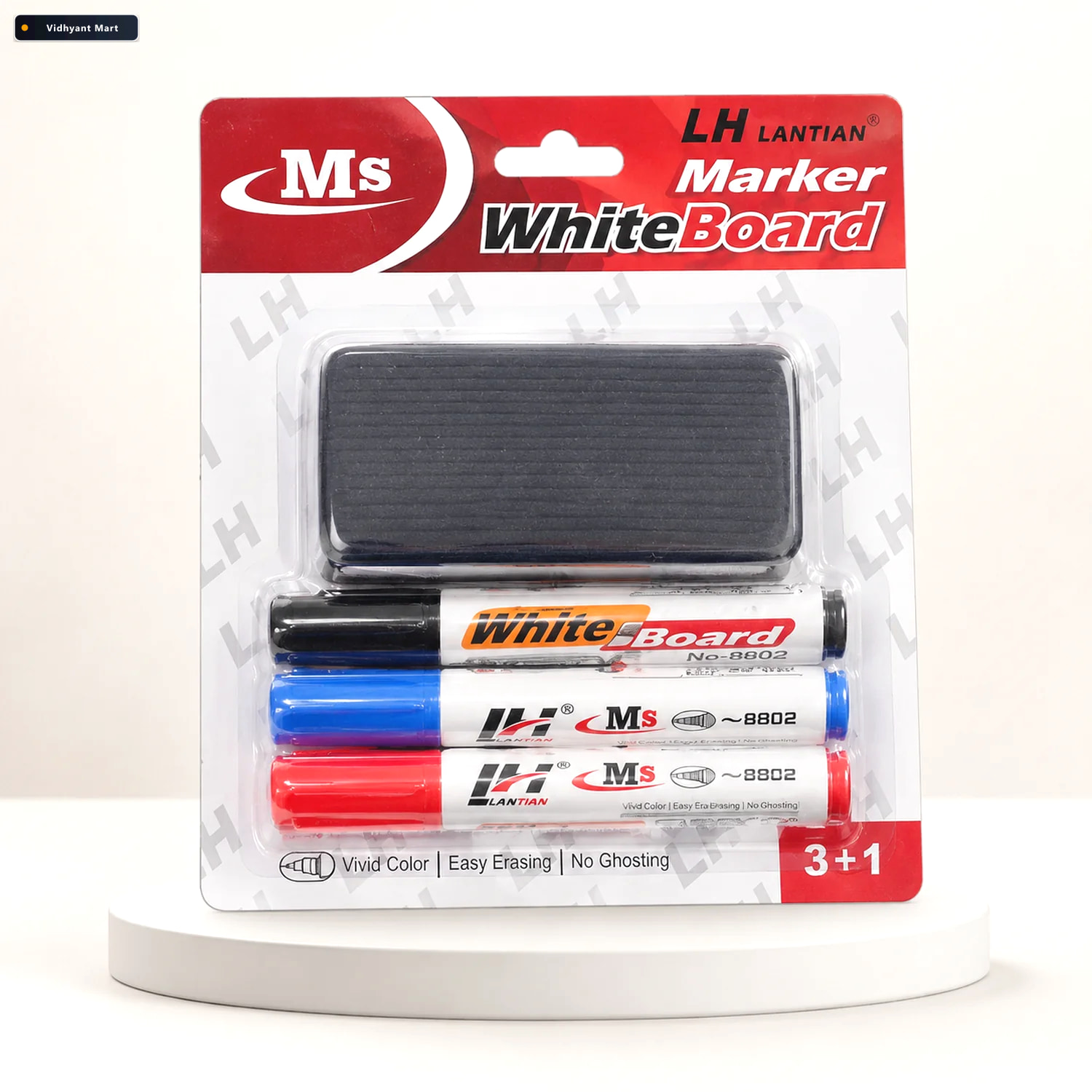 Vidhyant Mart Scribblejoy 4 Pc Whiteboard Marker Set With Duster 1