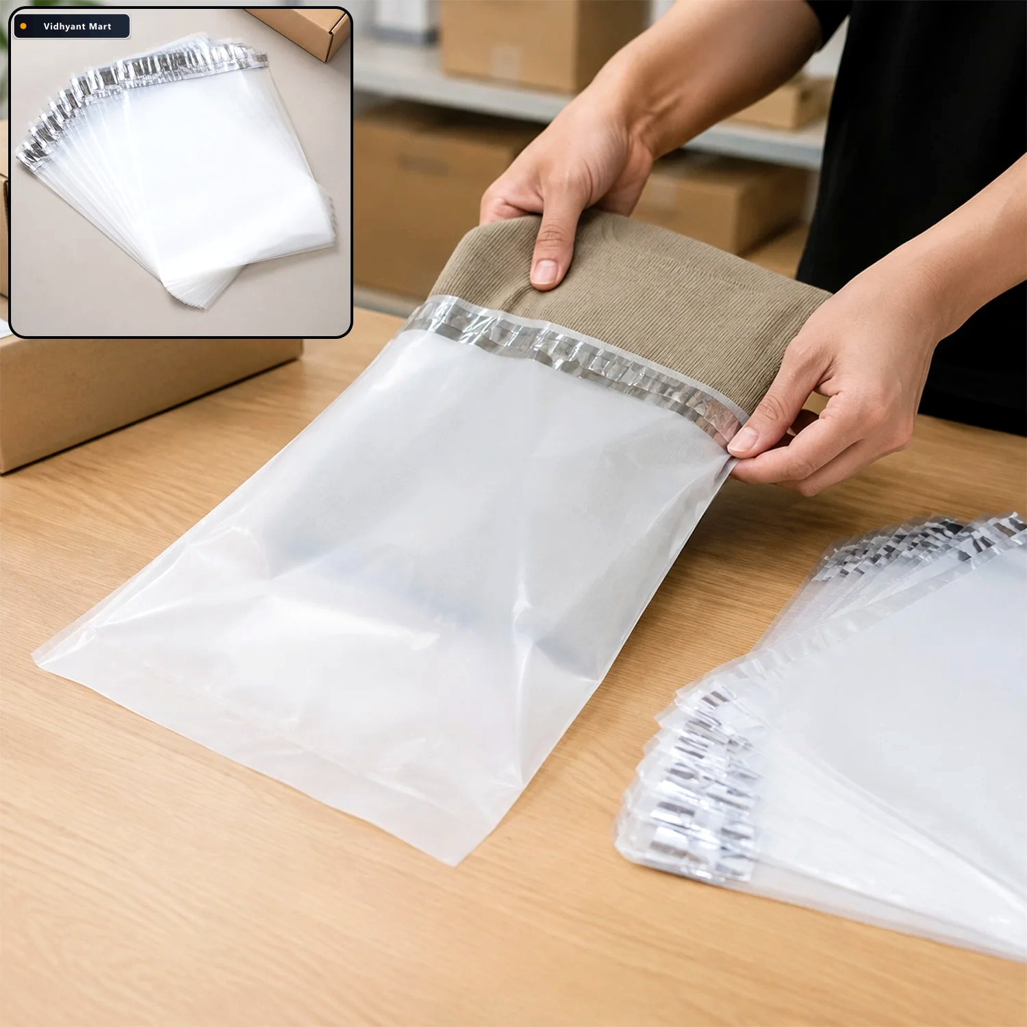 Vidhyant Mart Self Adhesive Courier Polybags Durable Tamper Proo 1