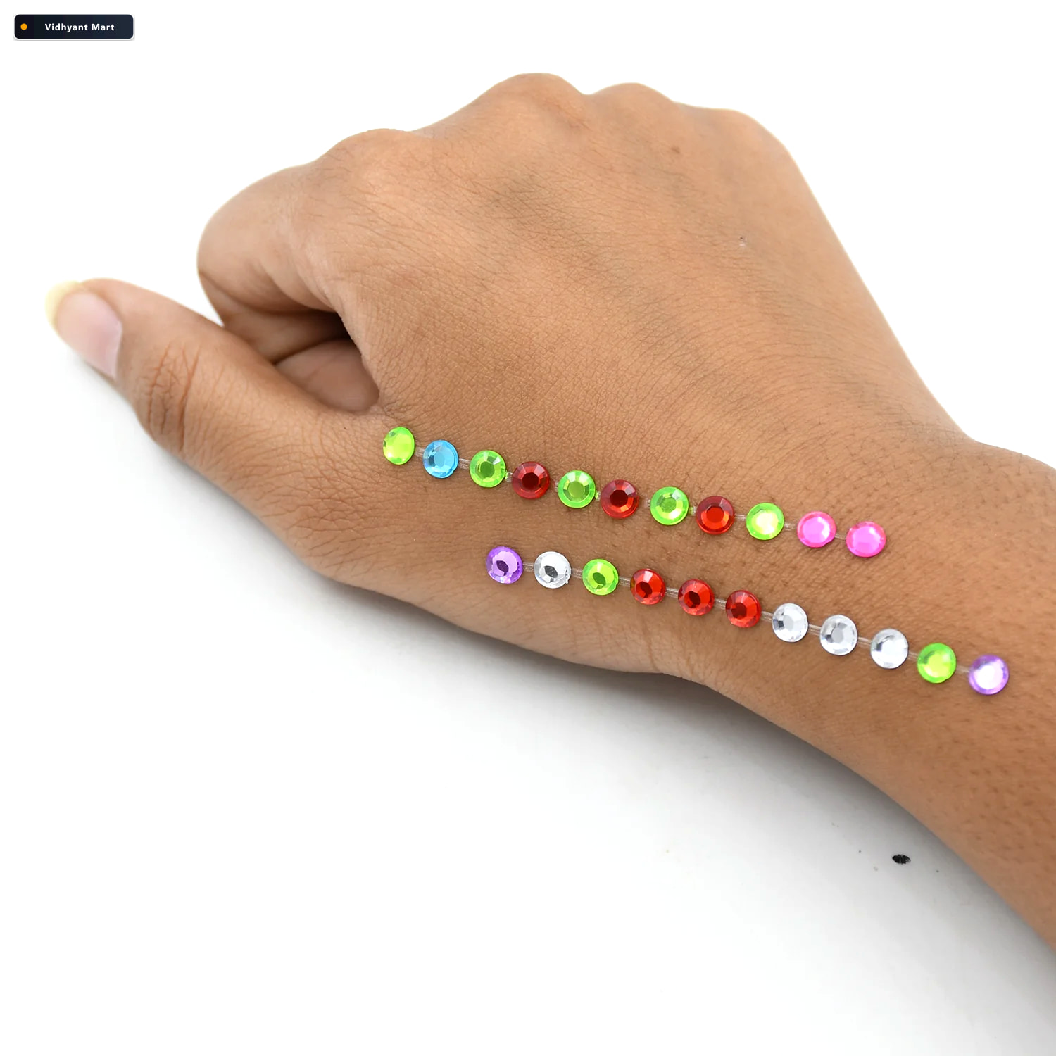 Vidhyant Mart Self Adhesive Crystal Stickers Multi Size Shaped C 4