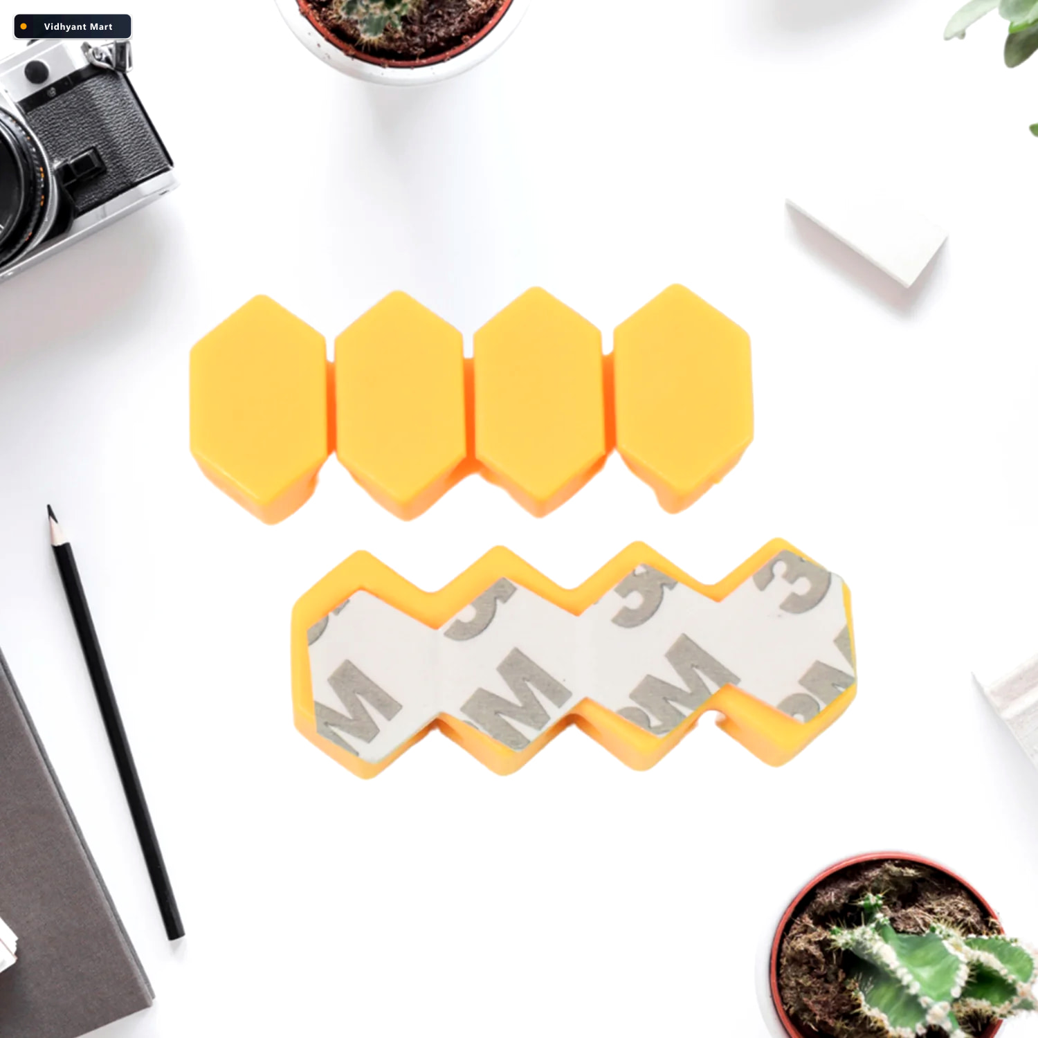 Vidhyant Mart Self Adhesive Hooks For Cable Management Easy Wall 3
