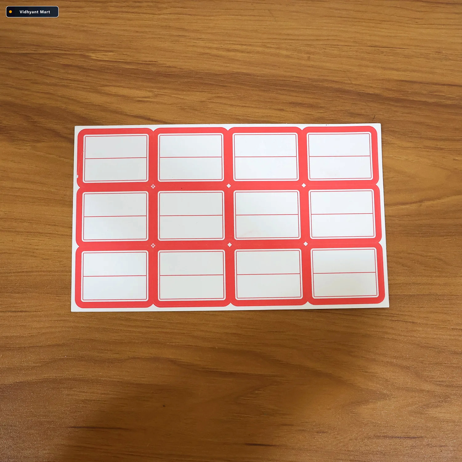 Vidhyant Mart Self Adhesive Label Sticker Sheet Red White Rectan 2