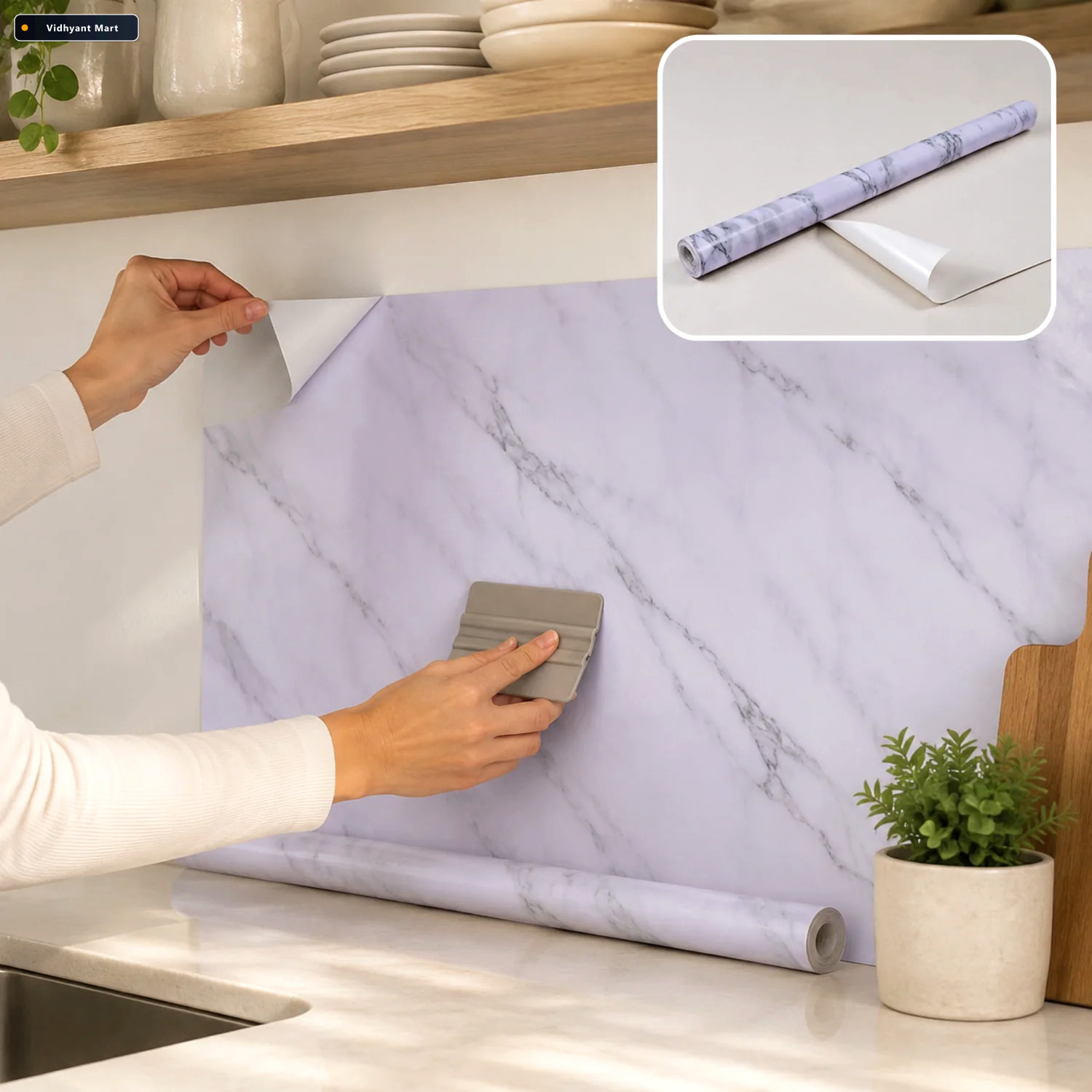 Vidhyant Mart Self Adhesive Marble Wallpaper 2m X 60cm For Home 1