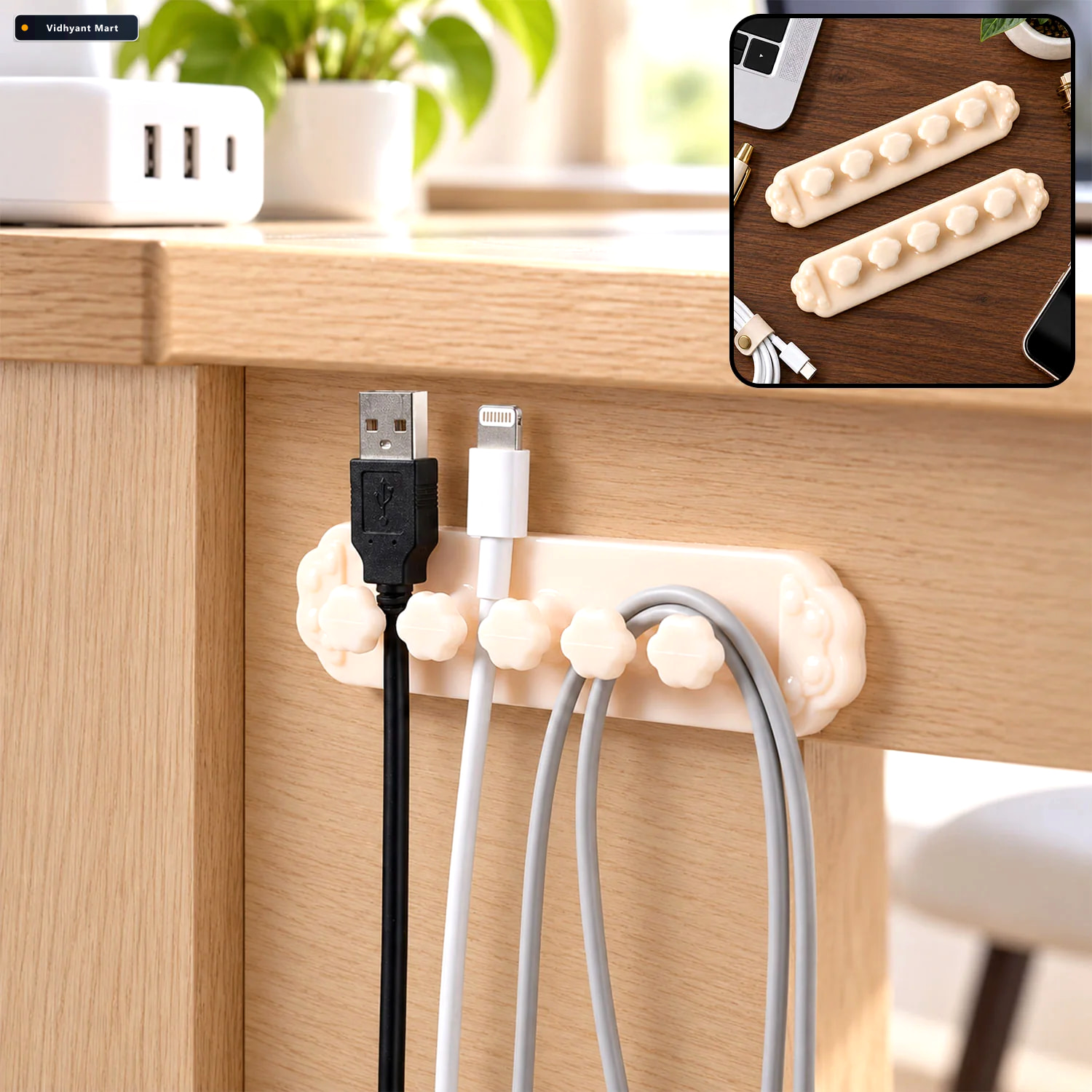 Vidhyant Mart Self Adhesive Plastic Wire Cable Organizer Clip Wi 1