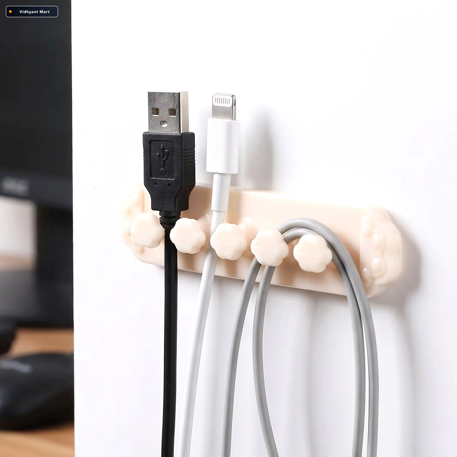 Vidhyant Mart Self Adhesive Plastic Wire Cable Organizer Clips F 2