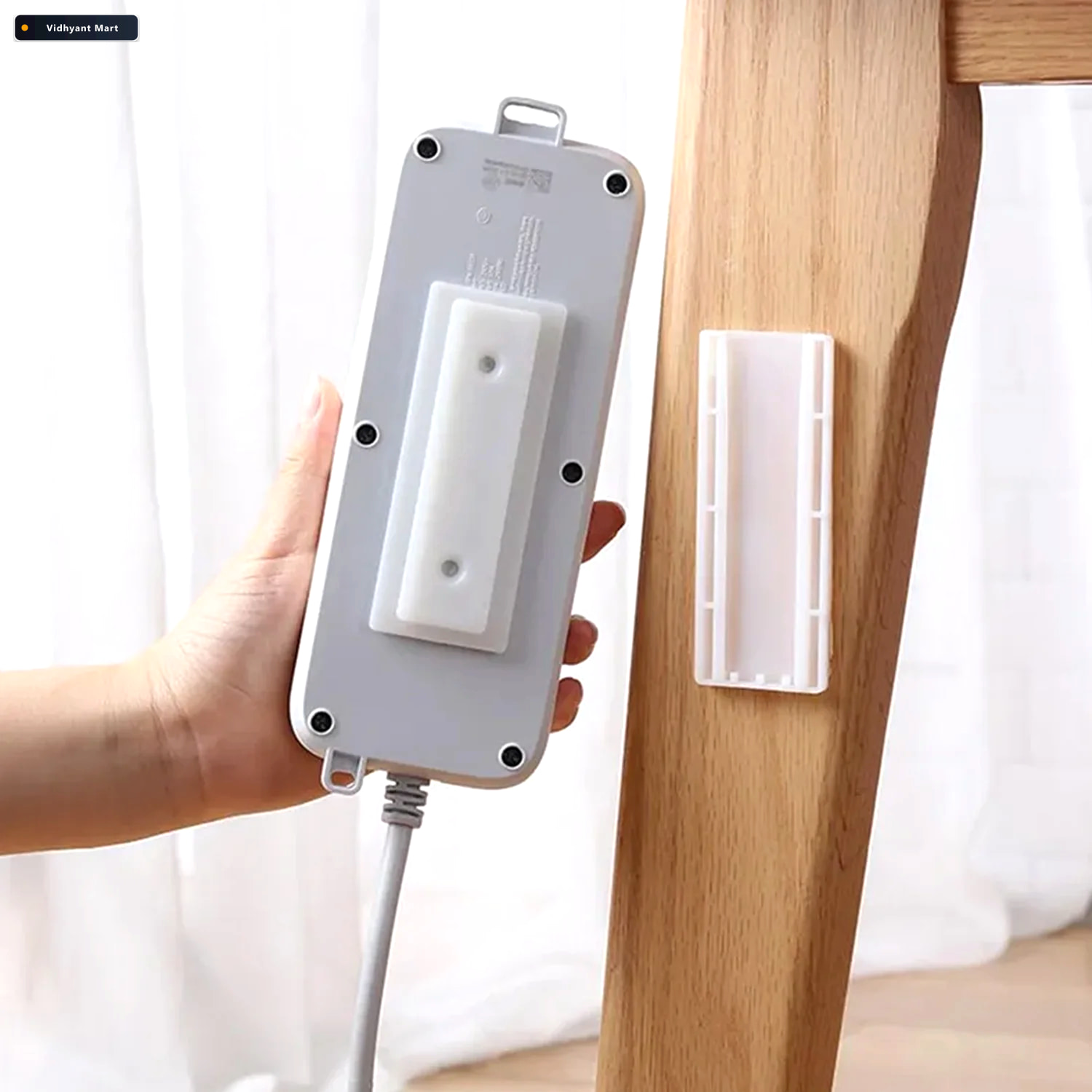 Vidhyant Mart Self Adhesive Plug Organizer No Drill Wall Mount F 1