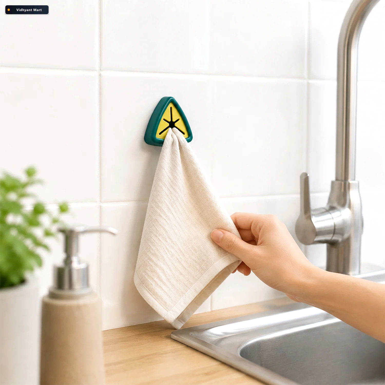 Vidhyant Mart Self Adhesive Push Grip Towel Holders 4 Pc Drill F 3