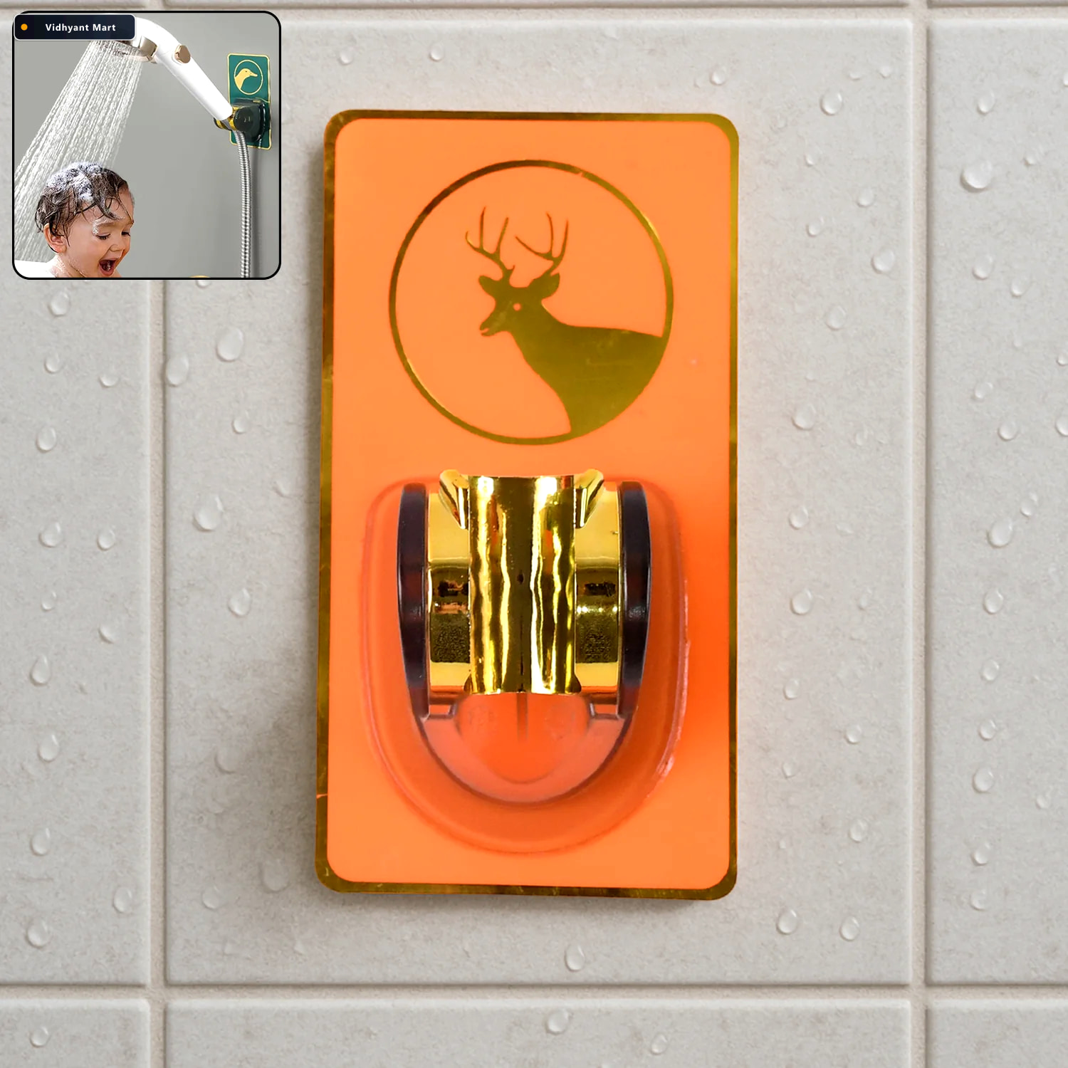 Vidhyant Mart Self Adhesive Shower Head Holder Adjustable No Dri 1