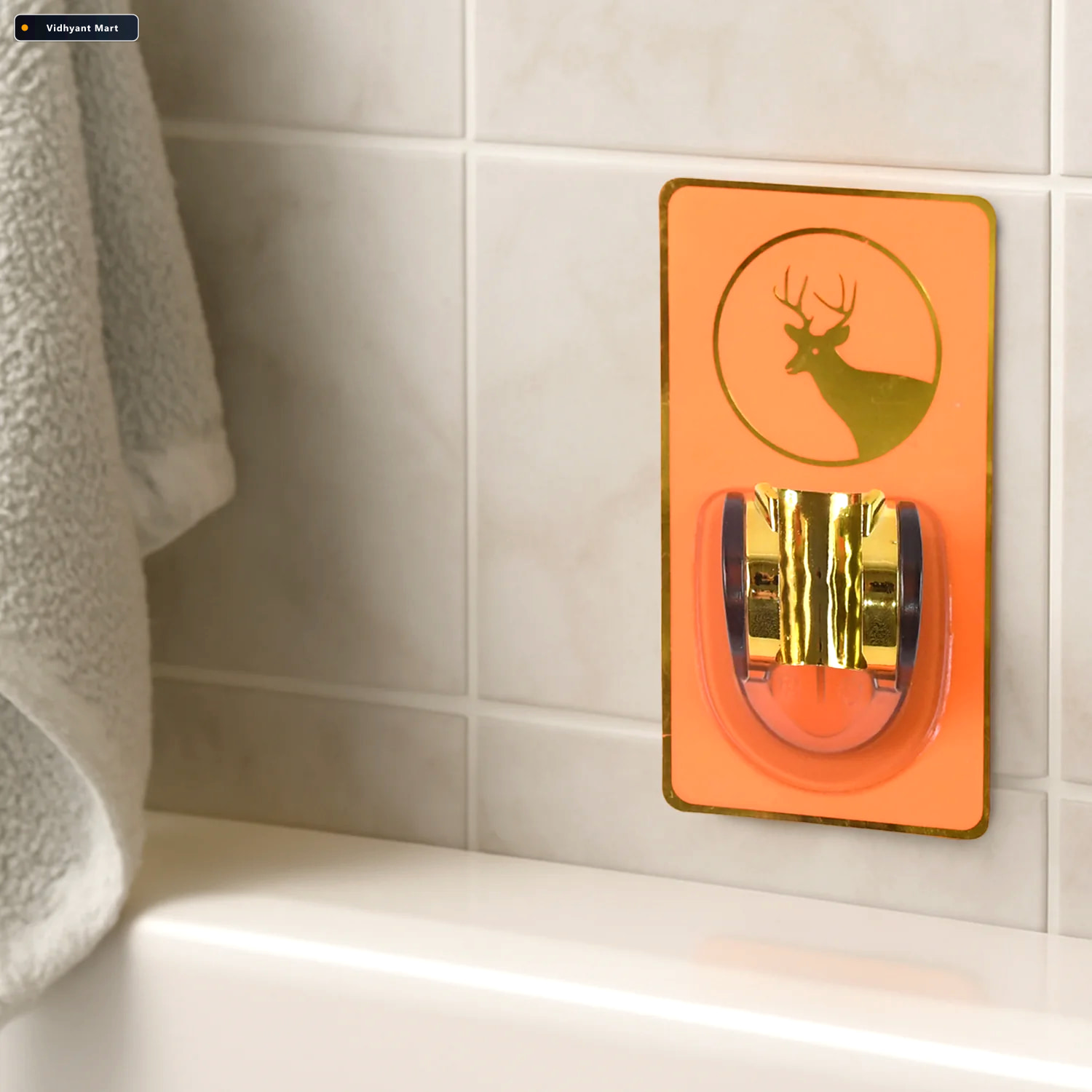 Vidhyant Mart Self Adhesive Shower Head Holder Adjustable No Dri 2