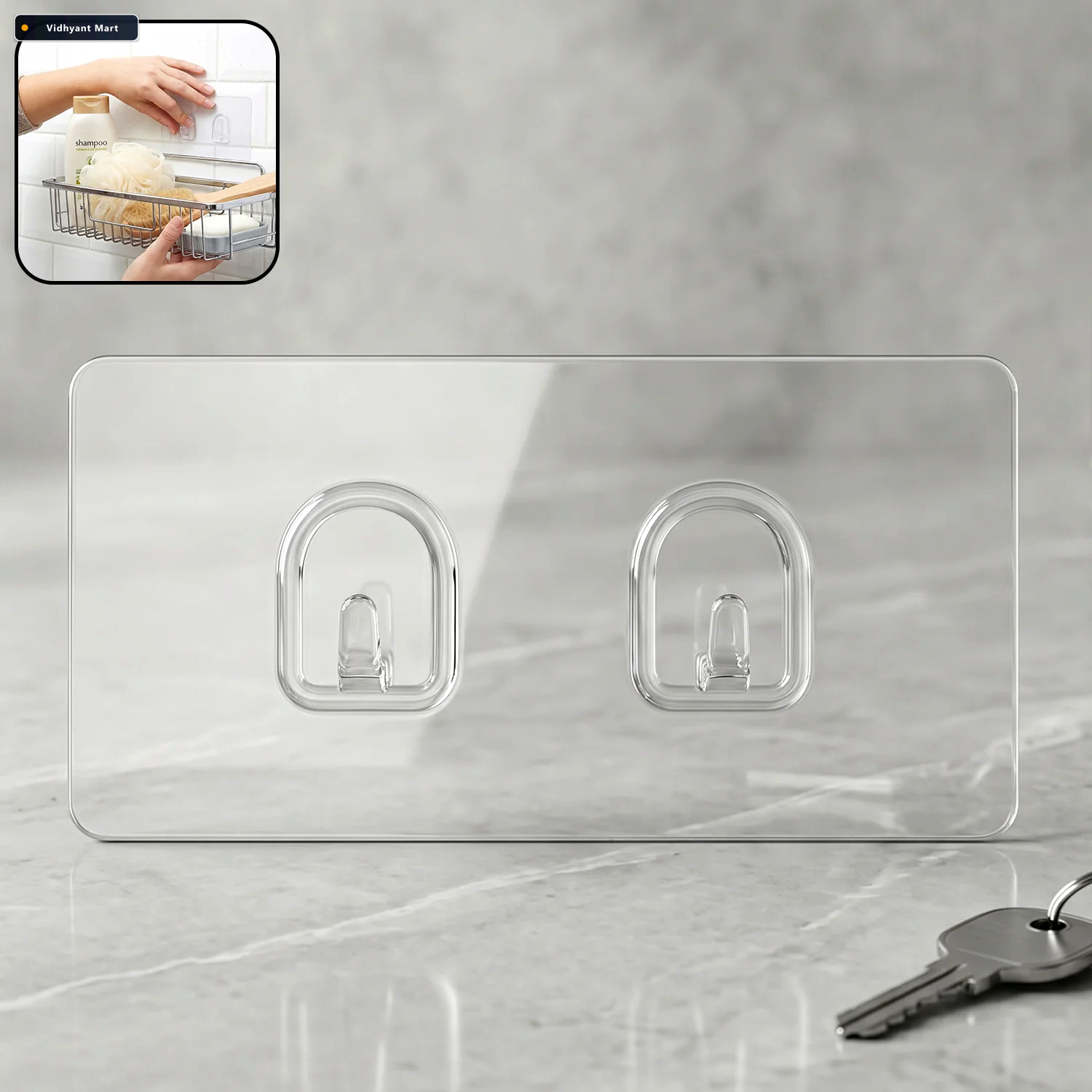 Vidhyant Mart Self Adhesive Wall Hook Damage Free Storage Soluti 1