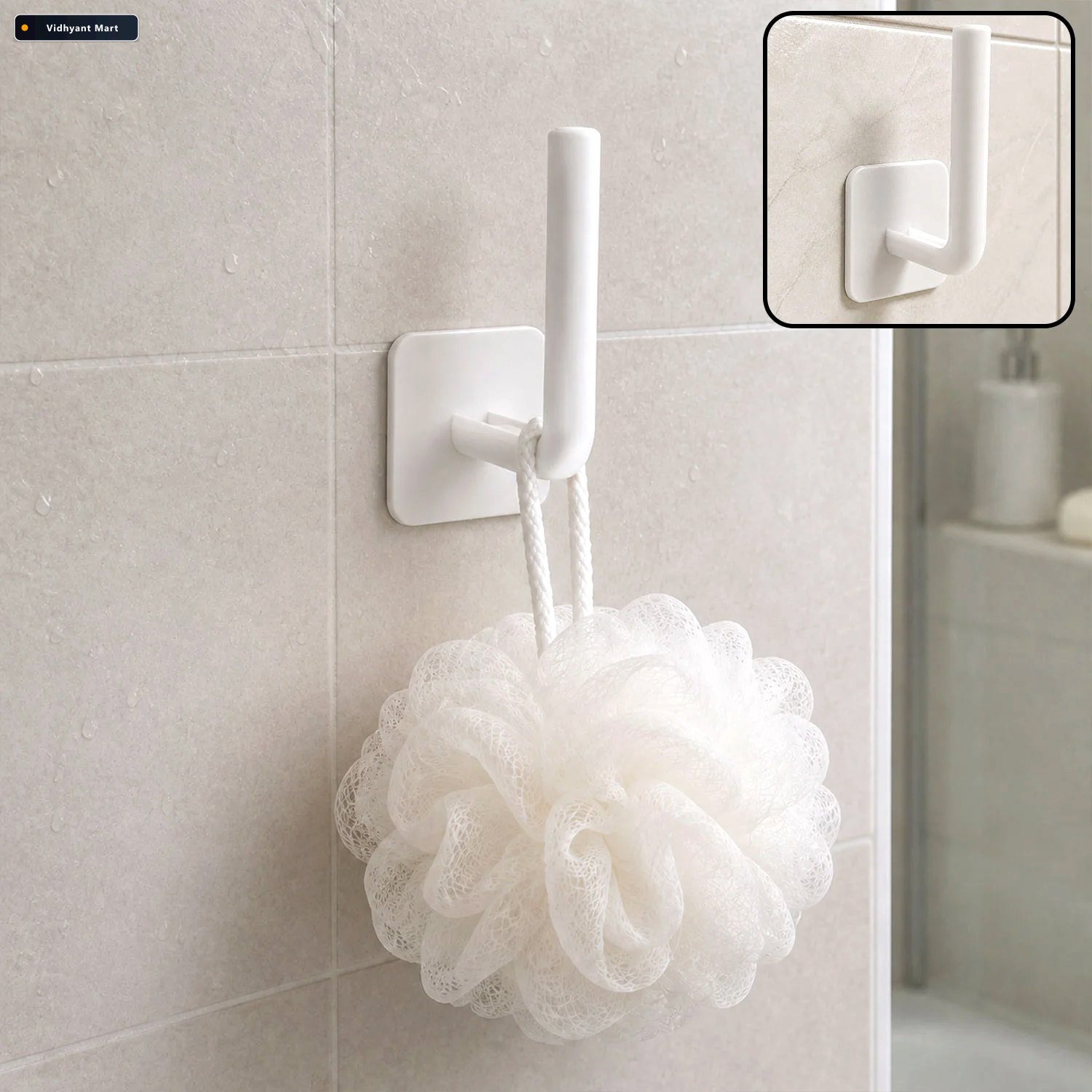 Vidhyant Mart Self Adhesive Wall Hook For Bathroom Drill Free To 1