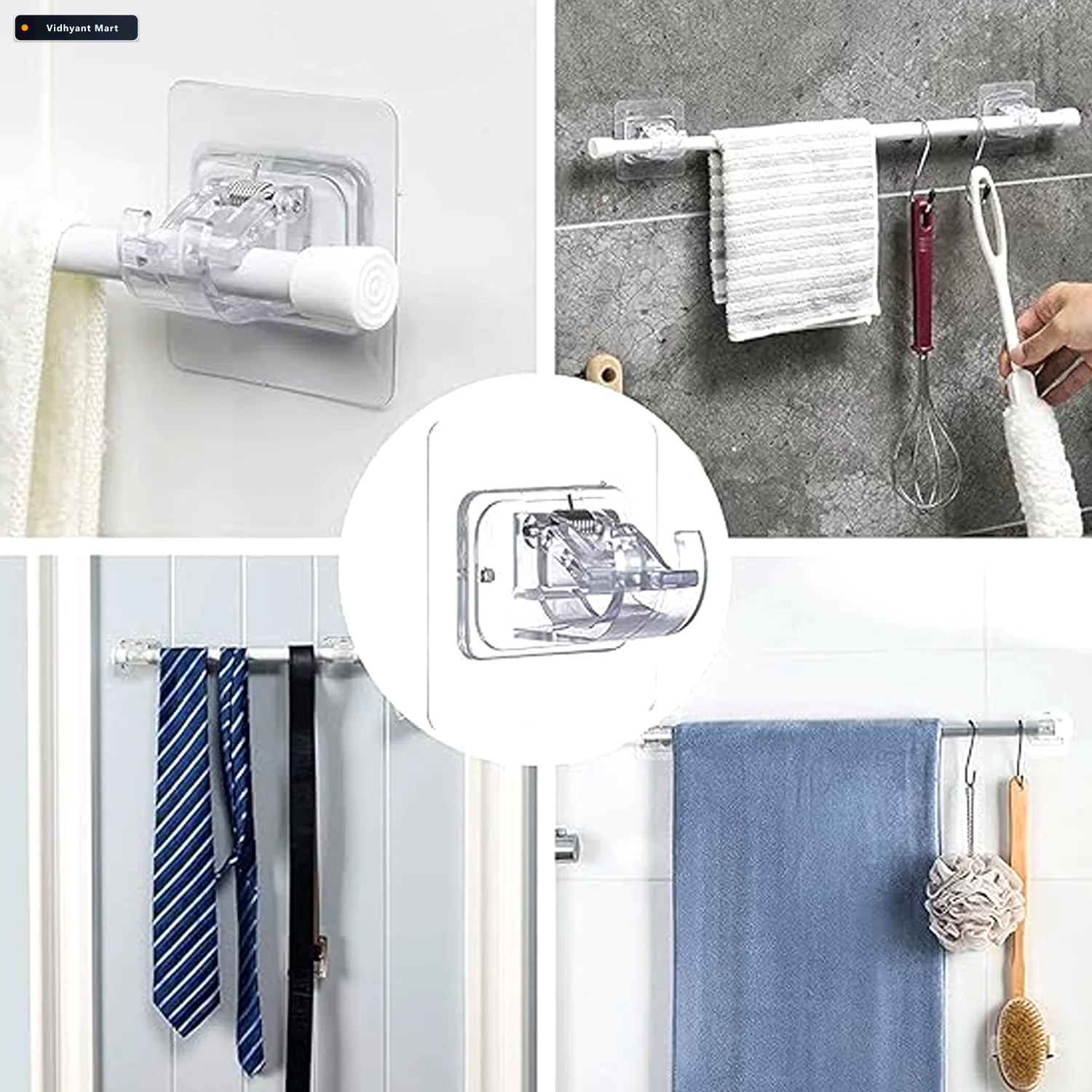 Vidhyant Mart Self Adhesive Wall Hook Heavy Duty Easy To Install 3