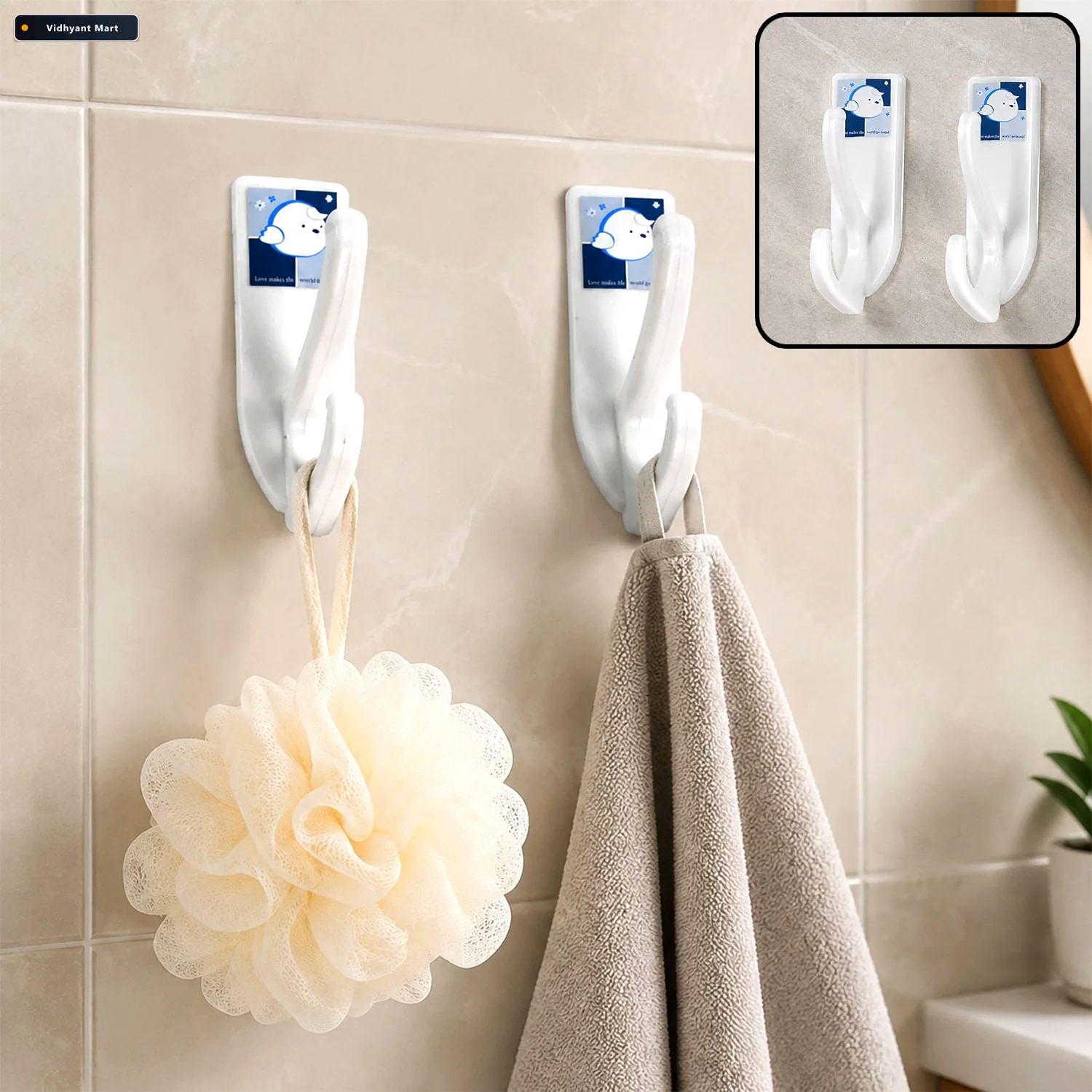 Vidhyant Mart Self Adhesive Wall Hooks Strong Multipurpose Hange 1