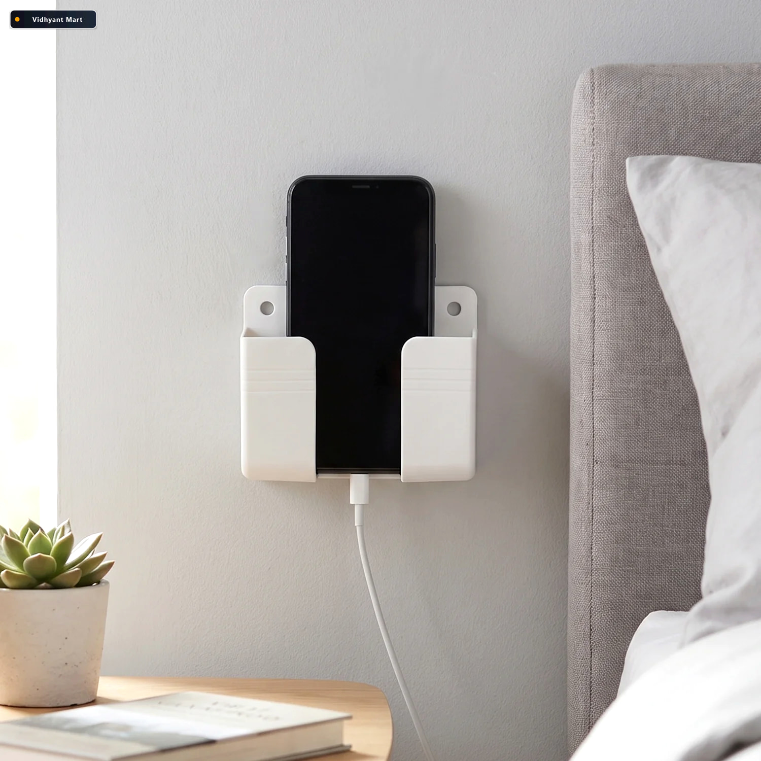 Vidhyant Mart Self Adhesive Wall Mounted Mobile Phone Holder Sta 2