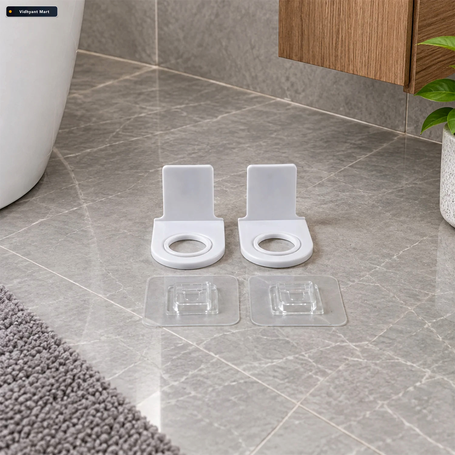 Vidhyant Mart Self Adhesive Wall Mounted Shampoo Bottle Holder S 3
