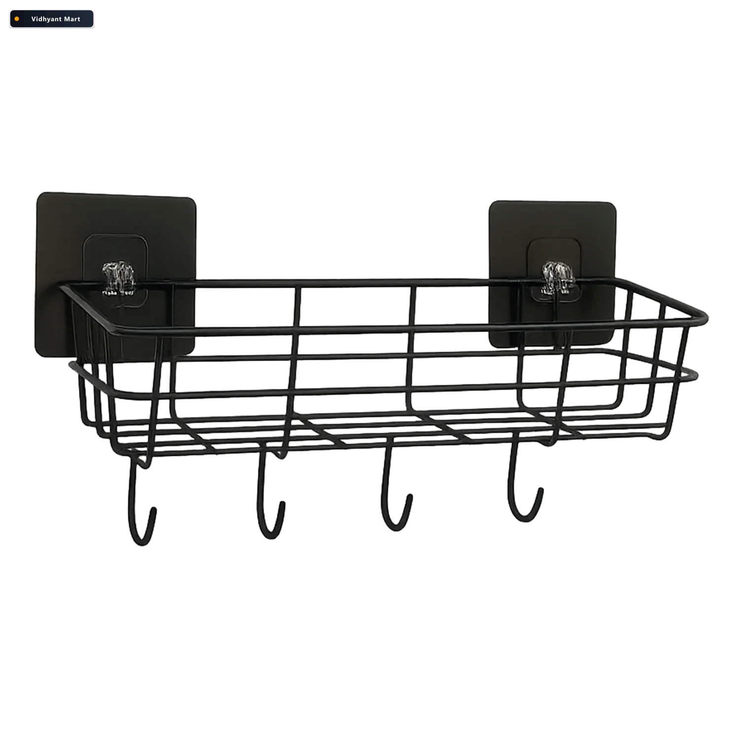 Vidhyant Mart Self Adhesive Wall Storage Baskets With Hooks Dura 4