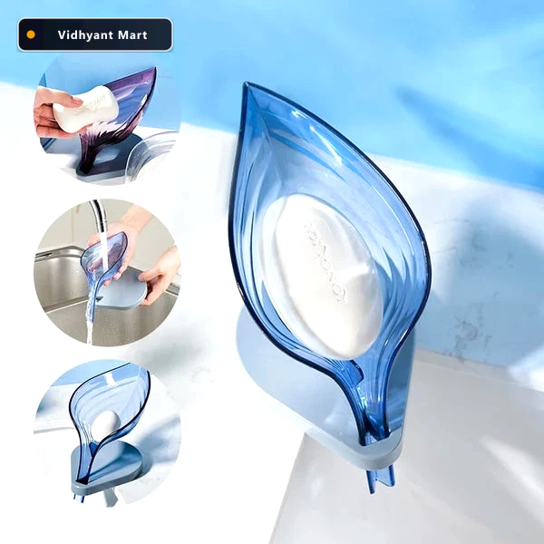 Vidhyant Mart Self Draining Soap Dish Leaf Design Bathroom Holde 1